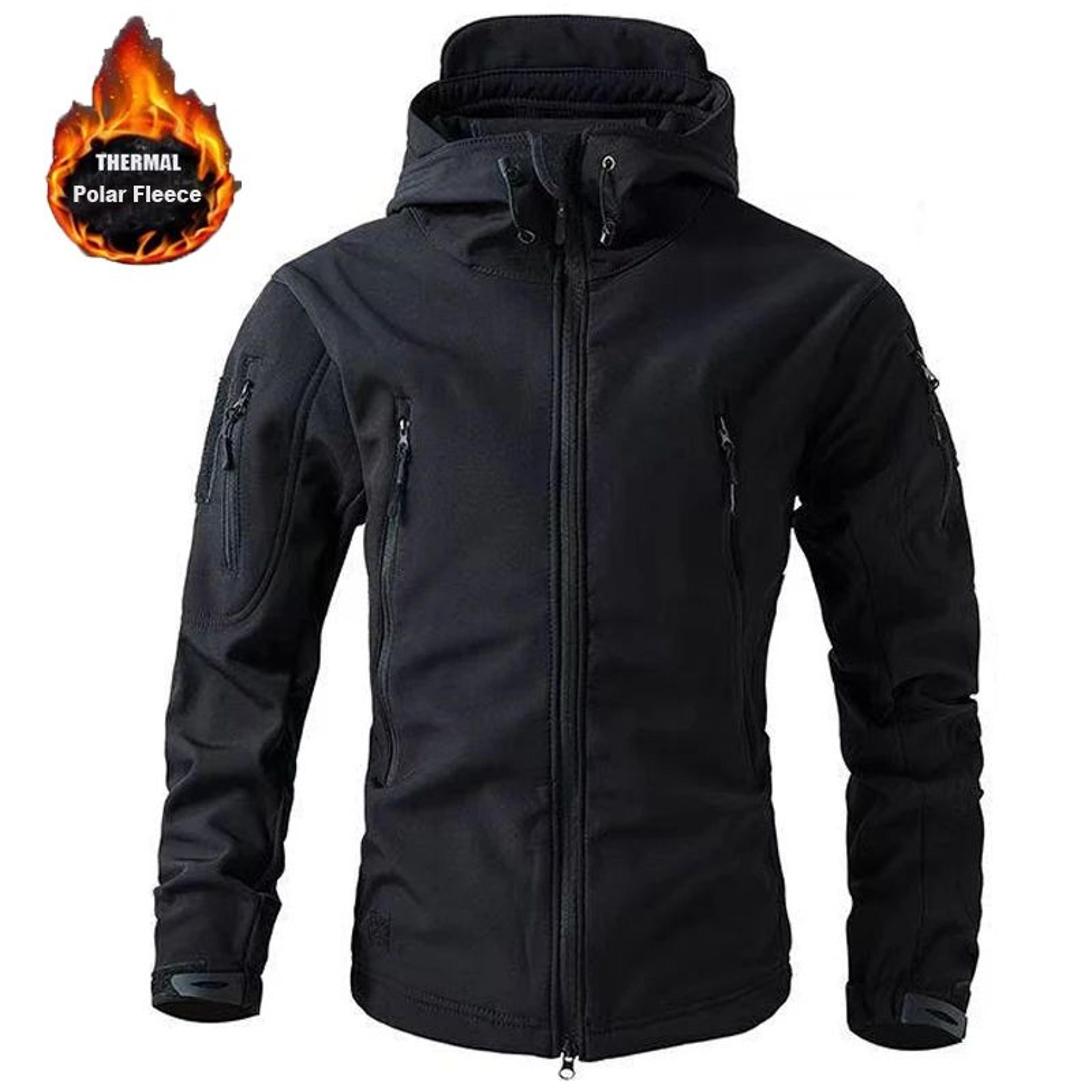 Mens Windproof Softshell Fleece Jacket  Thermal Outdoor Hiking  Camping Cargo Coat 7