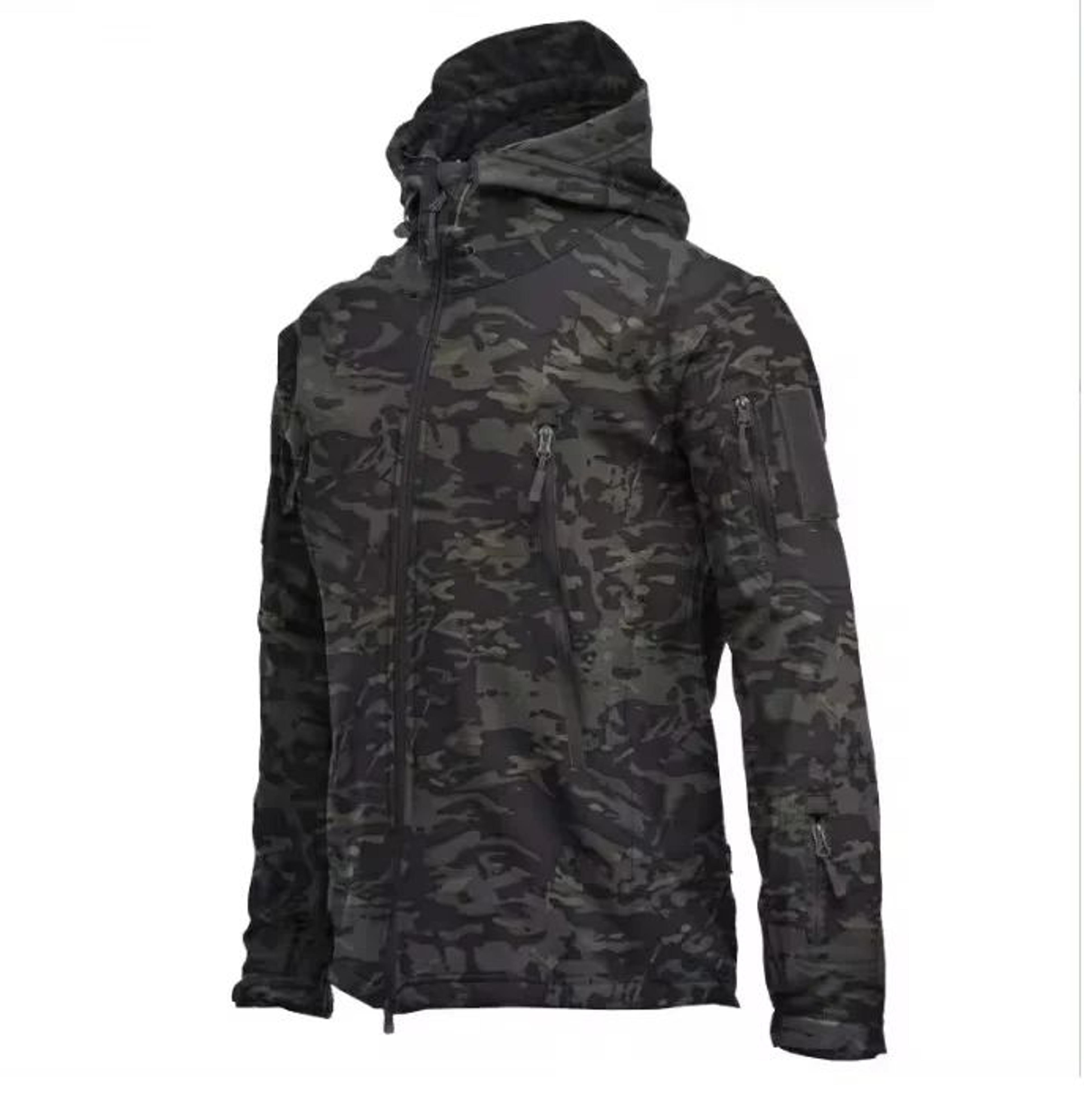 Mens Tactical Shark Skin Soft Shell Jacket  Windproof Waterproof Military Hooded Combat Bomber Coat 12