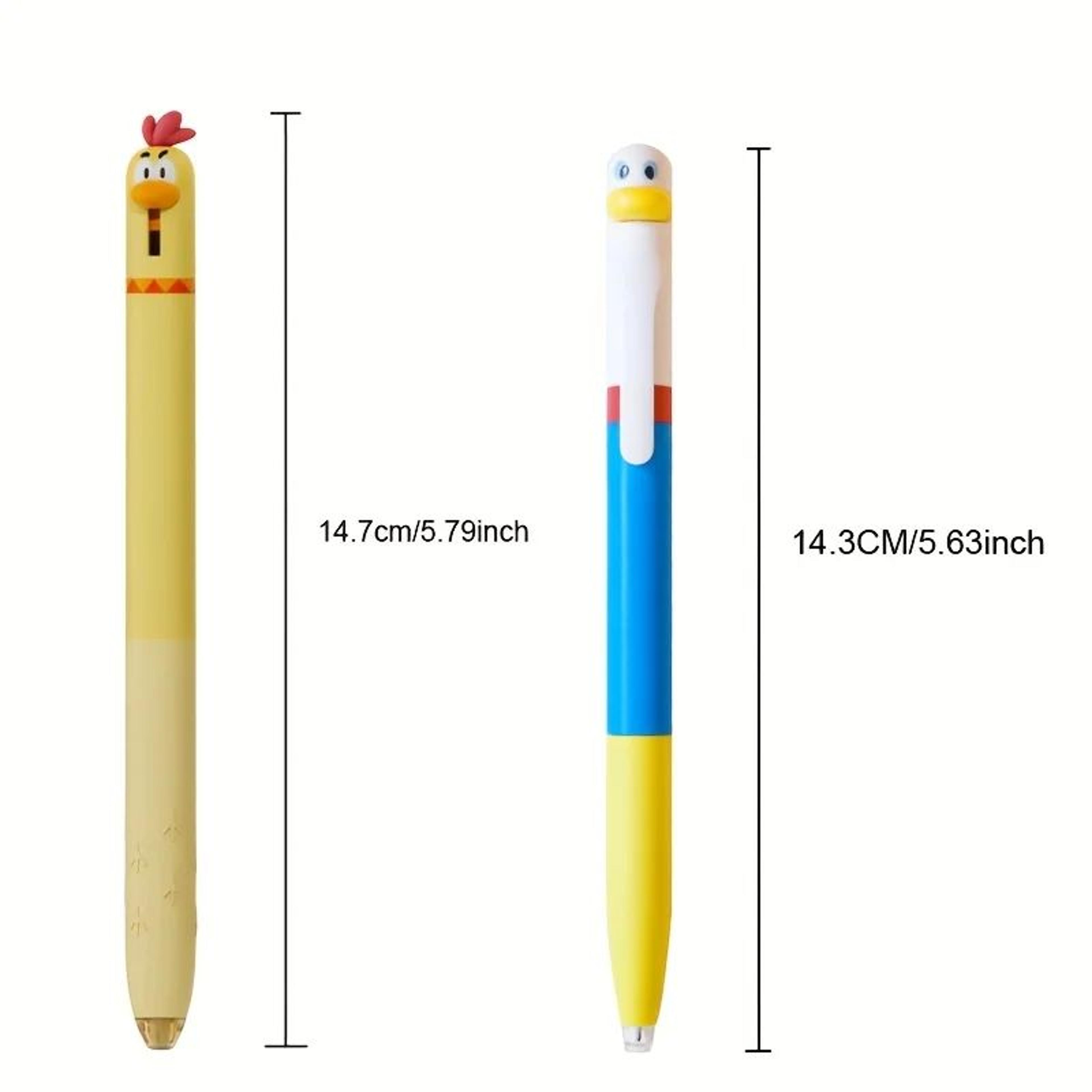 Funny Chicken Rotating Gel Pens Set  05mm Cute Pressing Black Ink Writing Pens 4