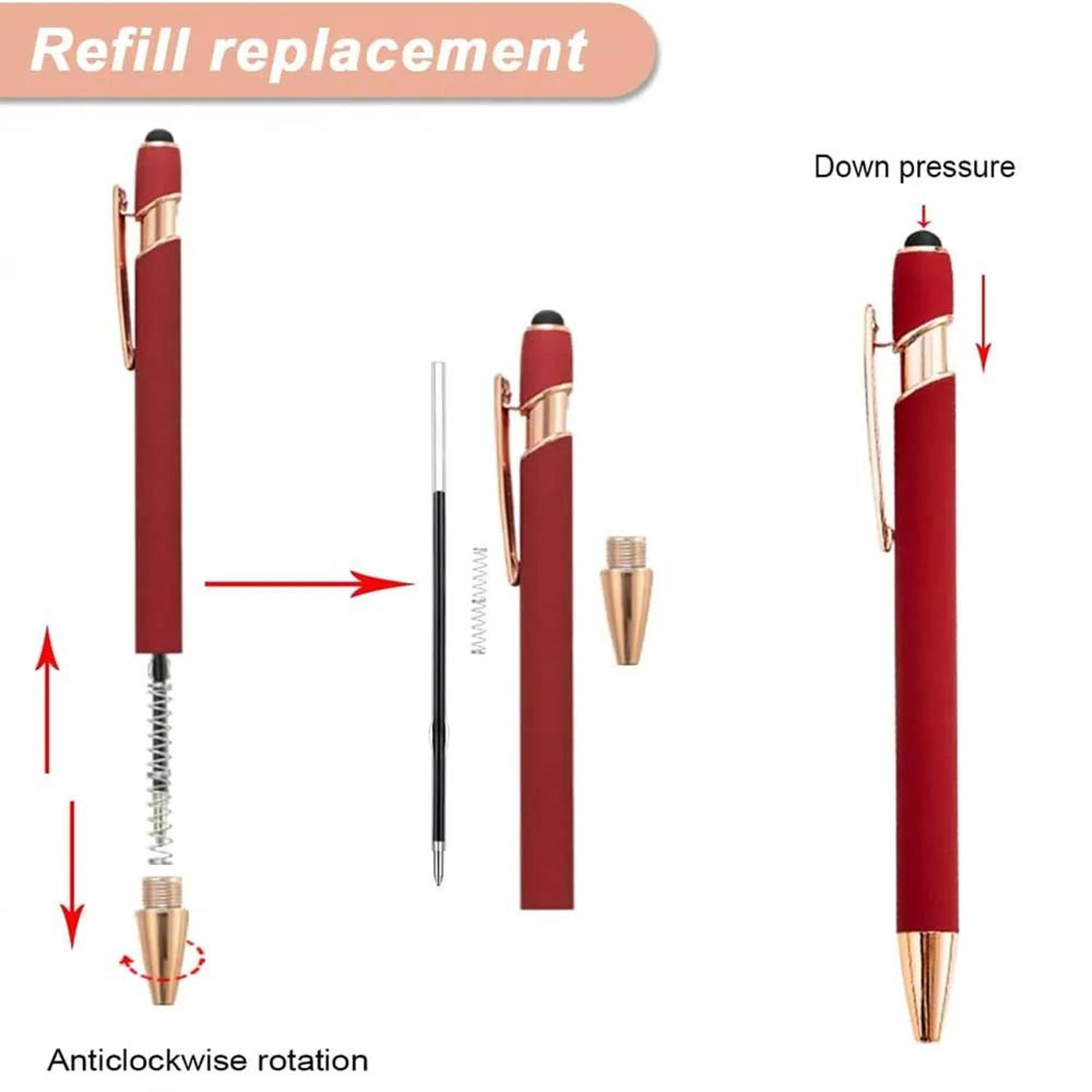 2in1 Stylus Ballpoint Pen Set  Metal Touchscreen  10mm Black Ink Writing Pens 0