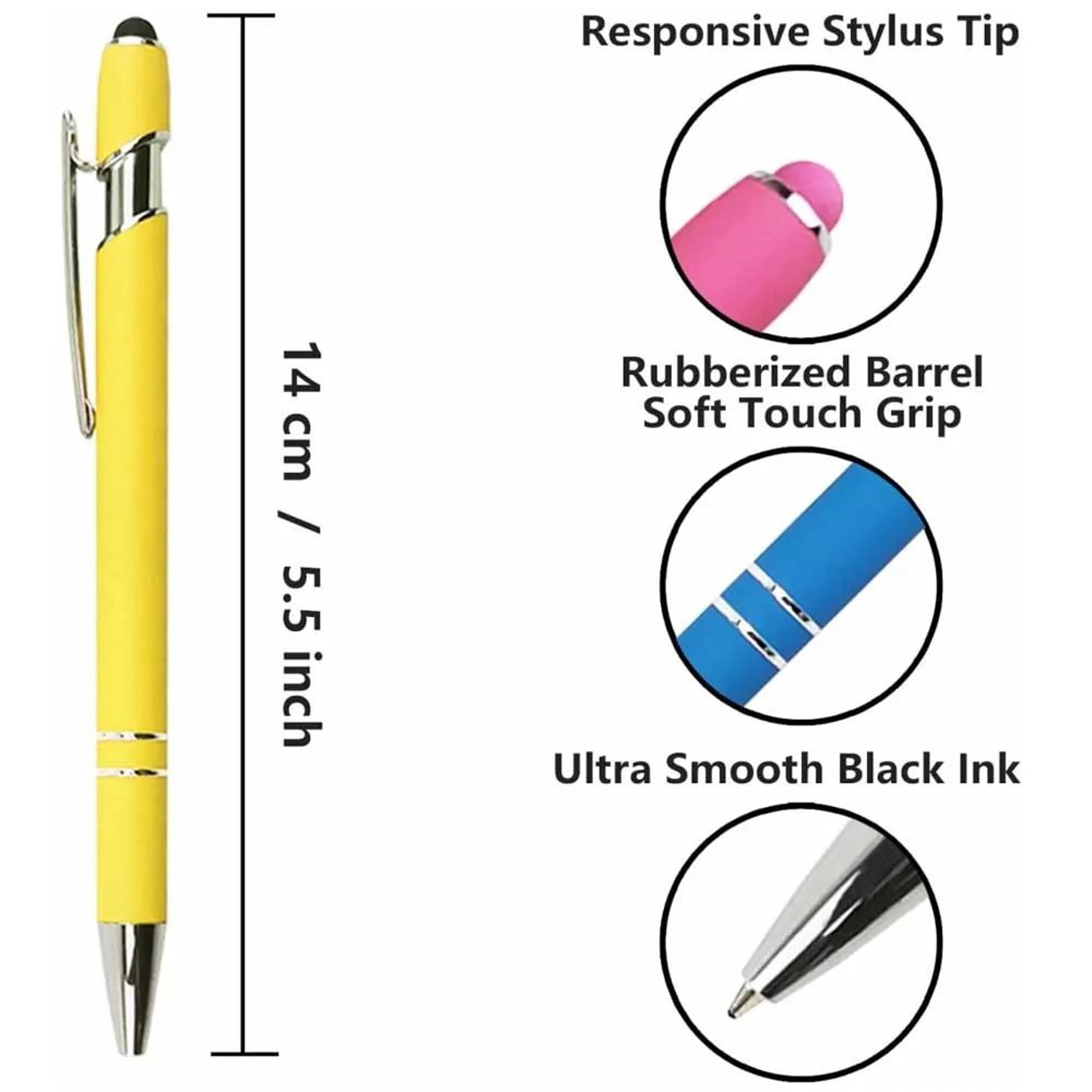 2in1 Stylus Ballpoint Pen Set  Metal Touchscreen  10mm Black Ink Writing Pens 5