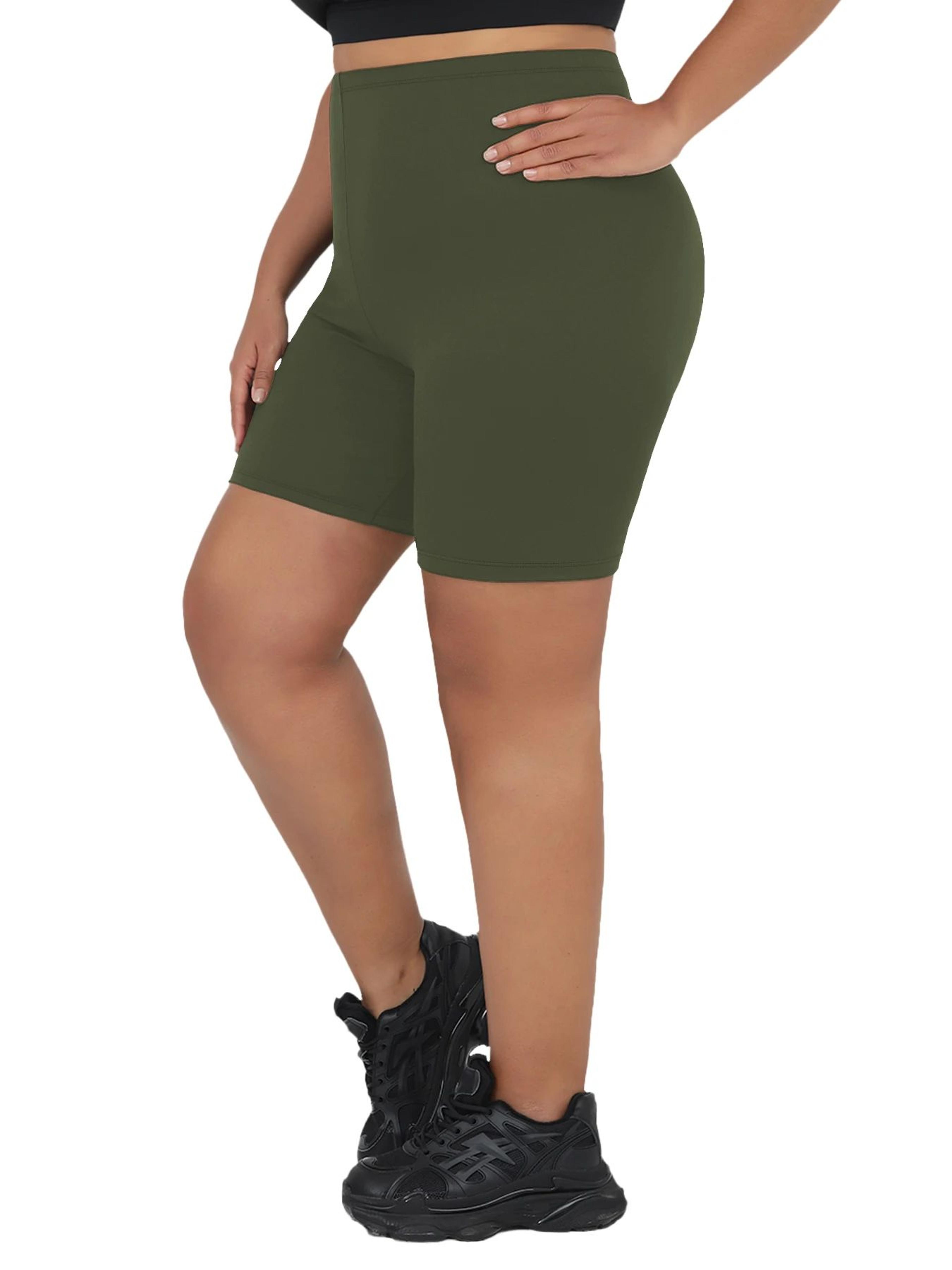 Plus Size Super Soft Biker Shorts For Women  High Stretch No SeeThrough Yoga  Running Athletic Shor 7