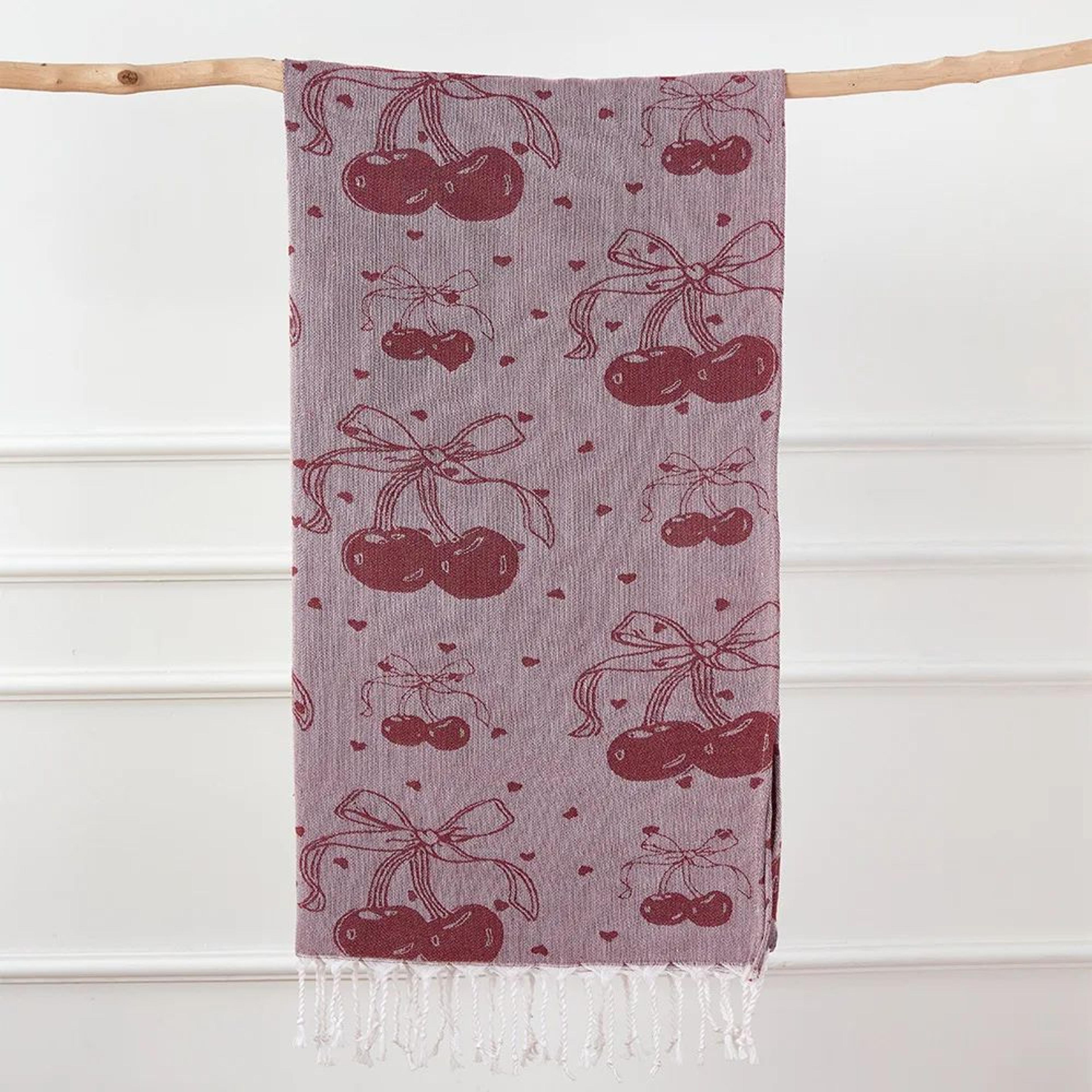 Turkish Cotton Cherry Bow Beach Towel  QuickDry Fringed Bath  Sauna Towel For Kids  Family 14