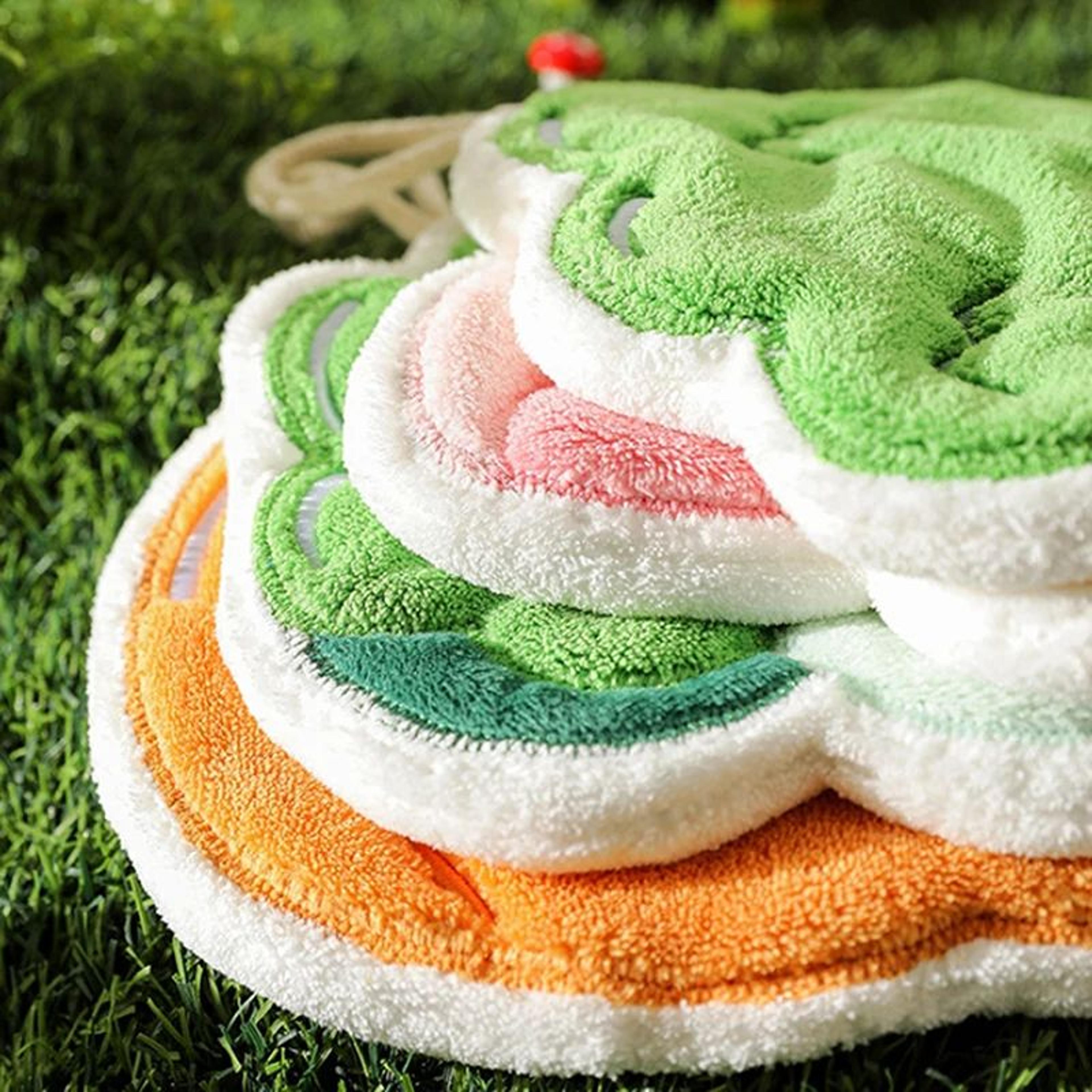 WOOW Cartoon Vegetable Hand Towel  Coral Velvet Absorbent Hanging Kitchen  Bathroom Wipe Cloth 4