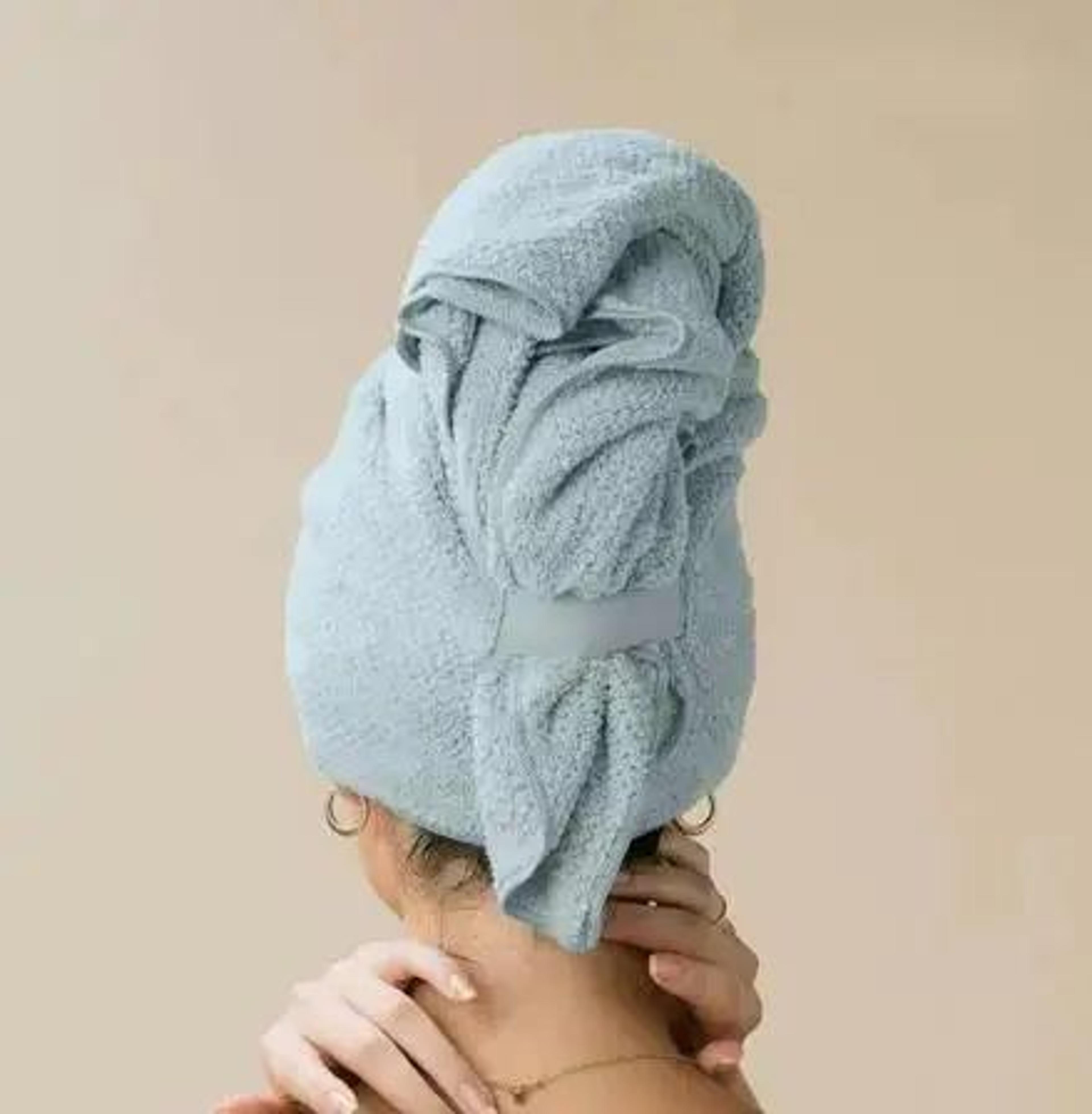 Large Microfiber Hair Towel Wrap  Ultra Soft QuickDry AntiFrizz Hair Turban With Elastic Loop 3