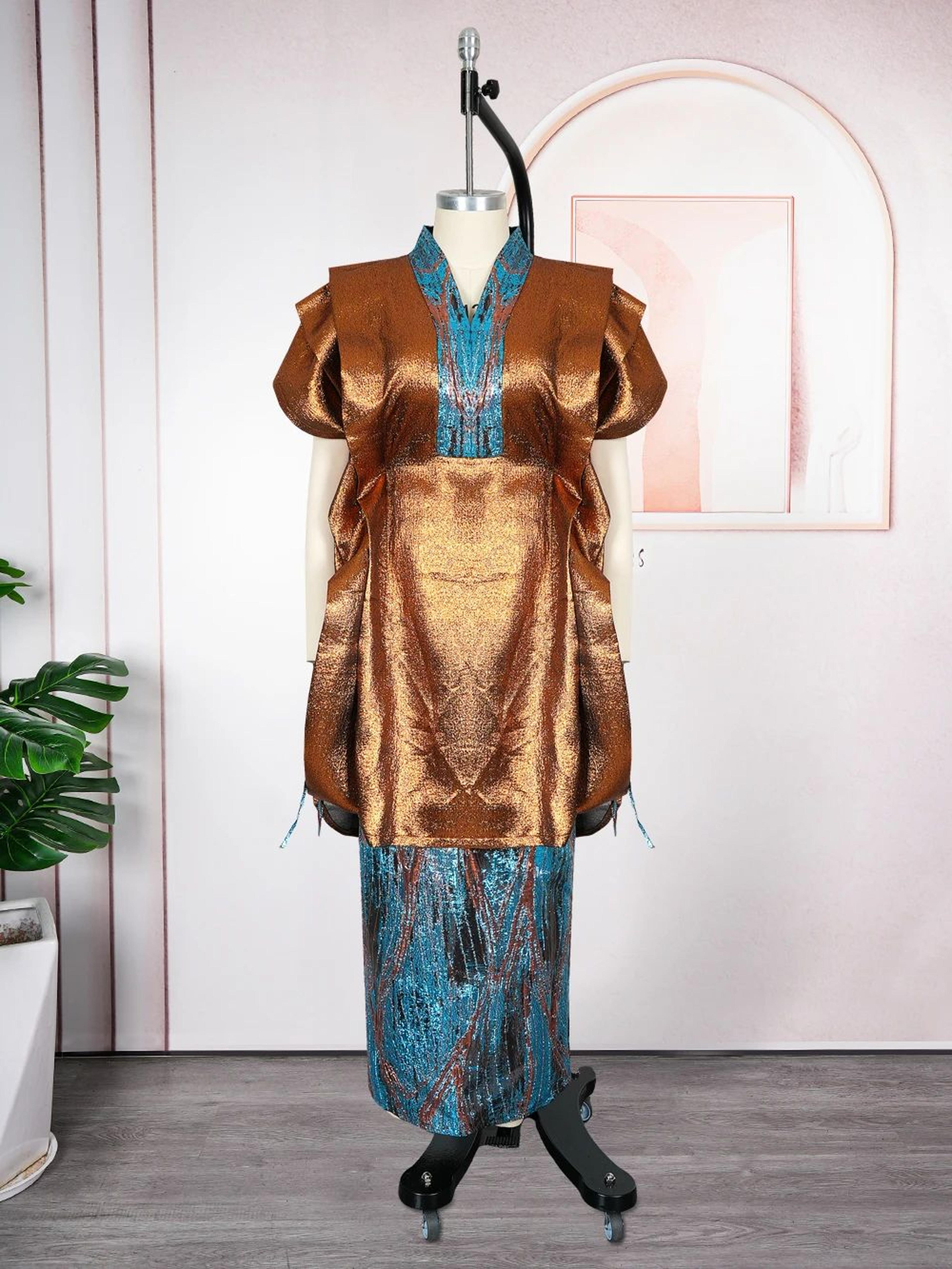 Fashion Womens 2Piece African Dashiki Ankara Set  Plus Size Top  Skirt Wedding Party Outfit 2