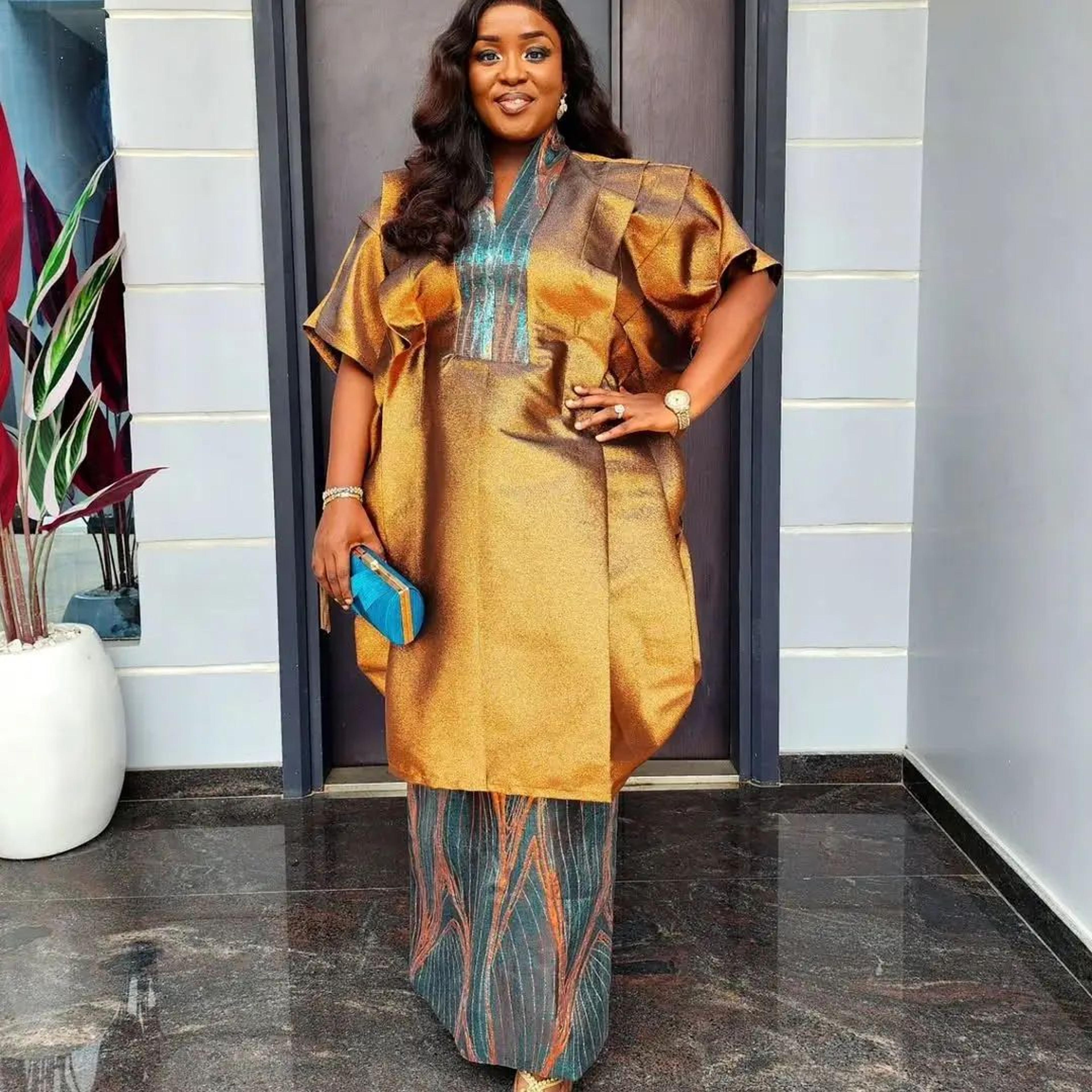 Fashion Womens 2Piece African Dashiki Ankara Set  Plus Size Top  Skirt Wedding Party Outfit 4