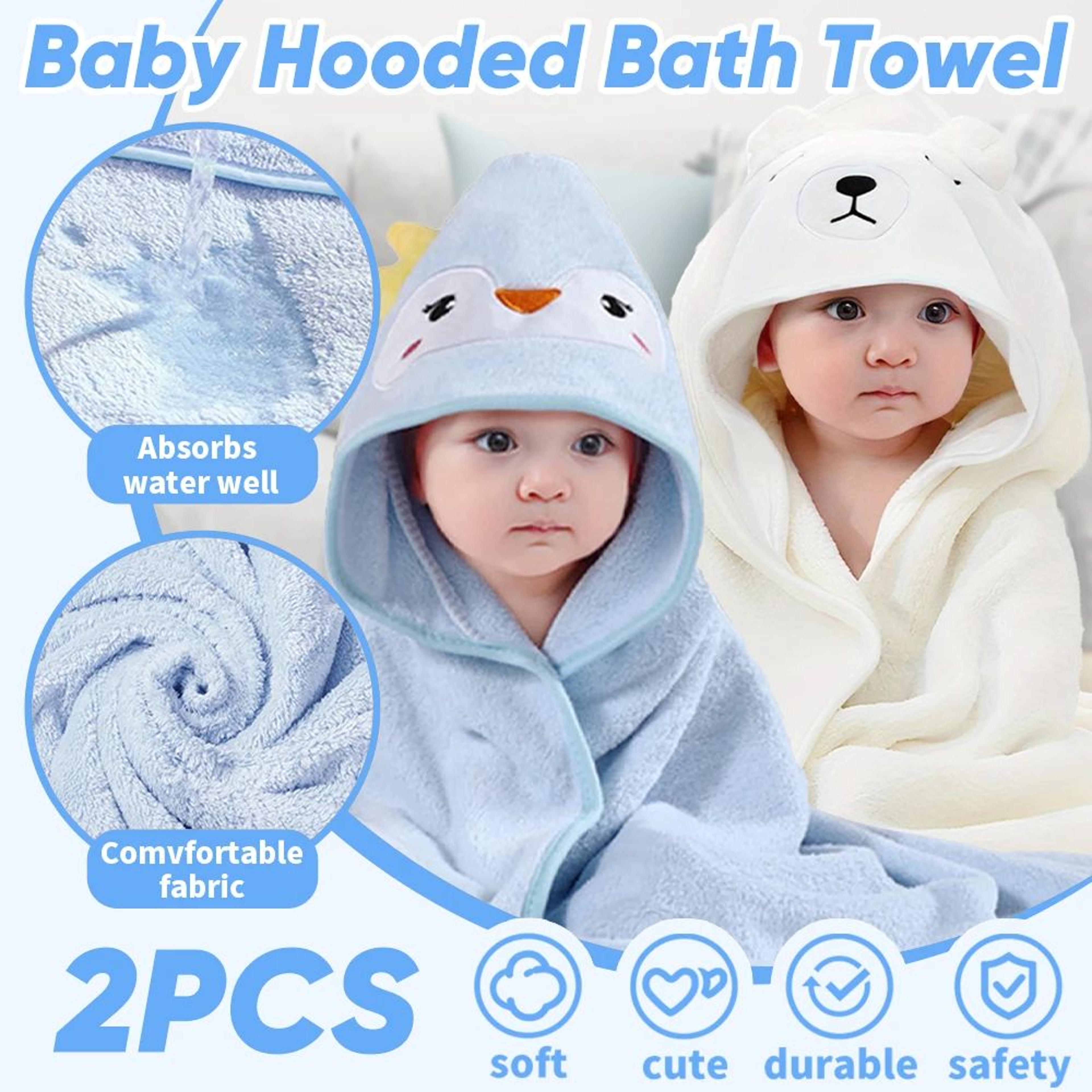 2pcs Hooded Baby Towel Set Soft Absorbent Cotton Baby Bath Towels For Newborns  Toddlers 315x315 In 10