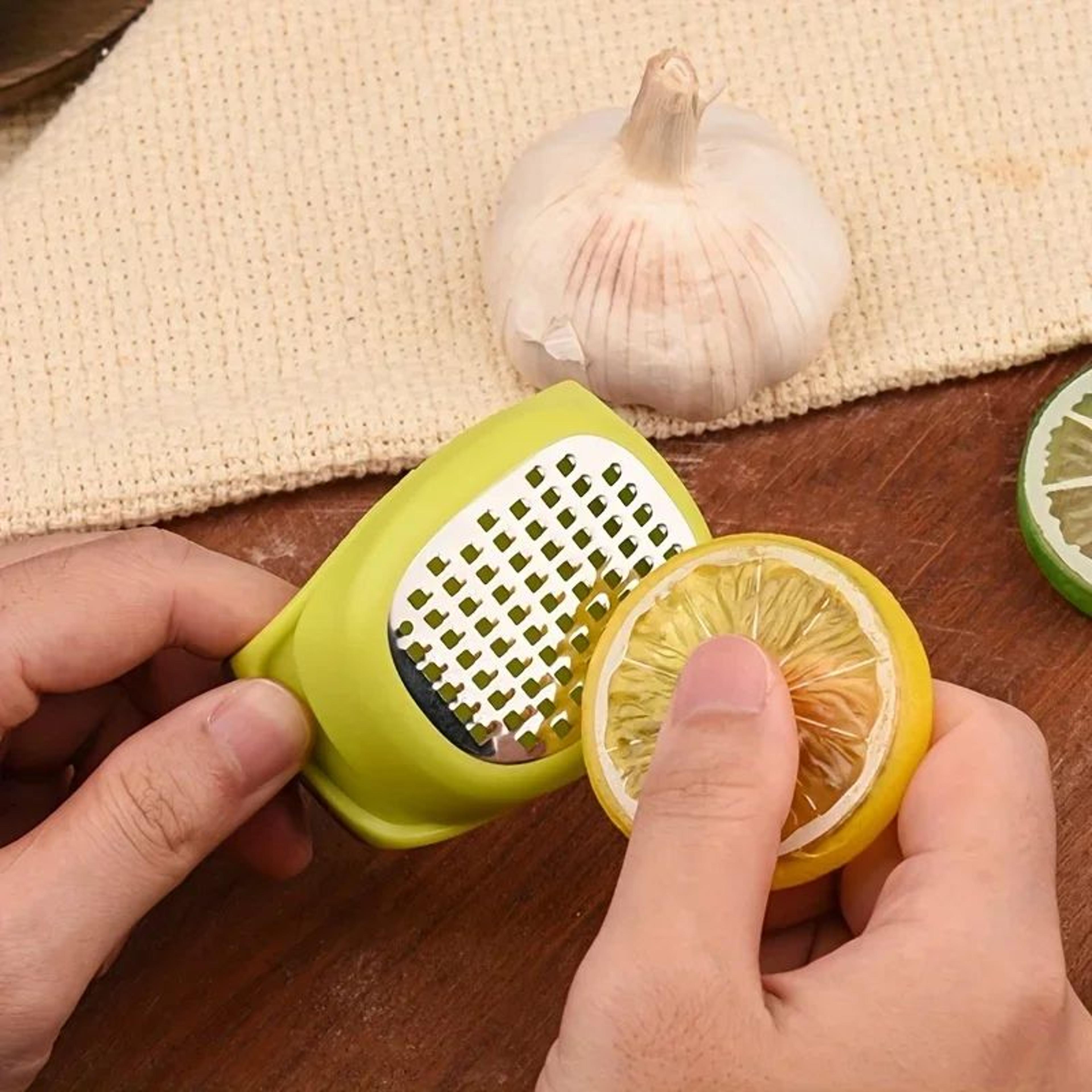 4-in-1 stainless steel grater & slicer – lemon zester, cheese grater, garlic & ginger shredder compact kitchen tool