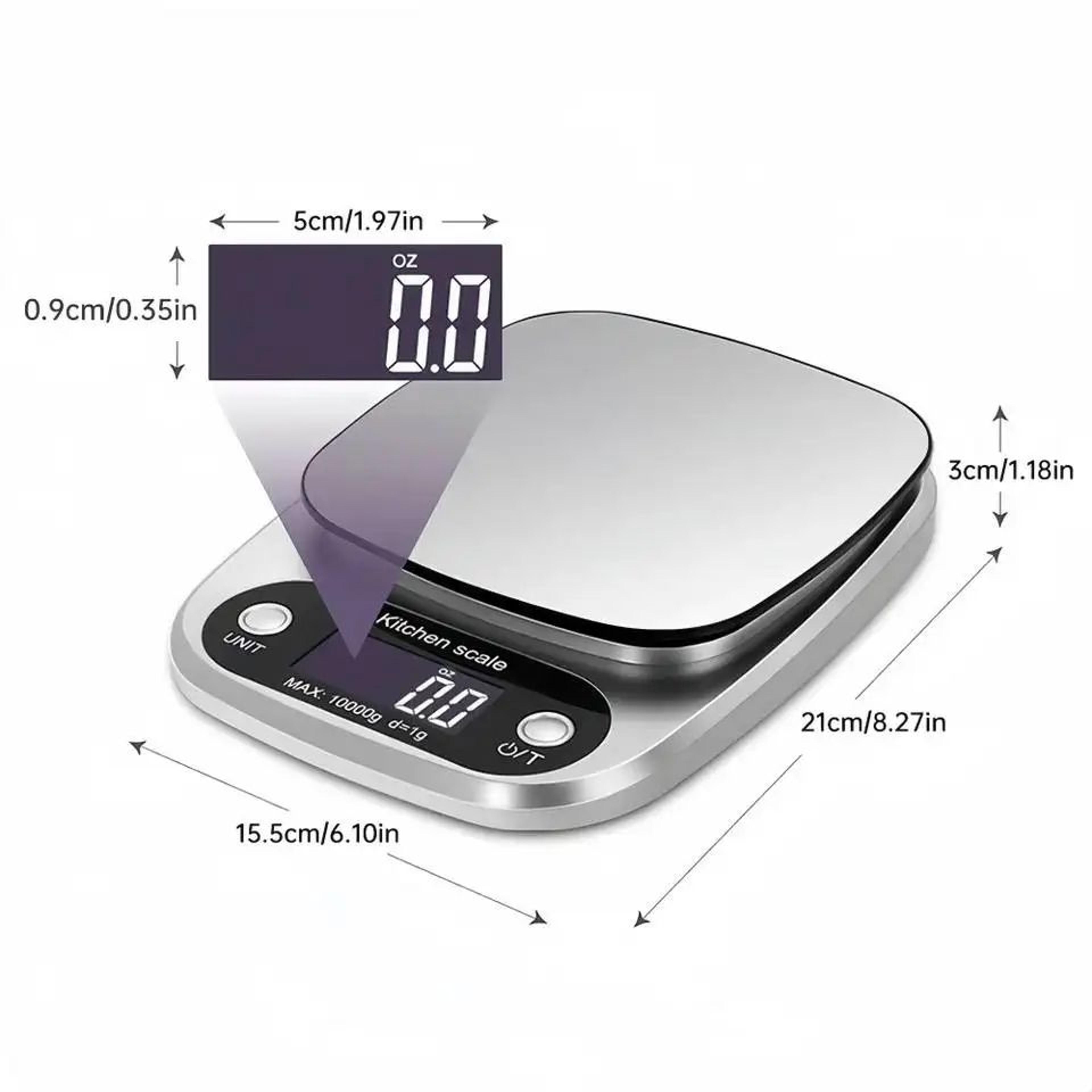 22 Lb Digital Kitchen Scale With Tare Function  Stainless Steel Food  Jewelry Weighing Scale With L 2
