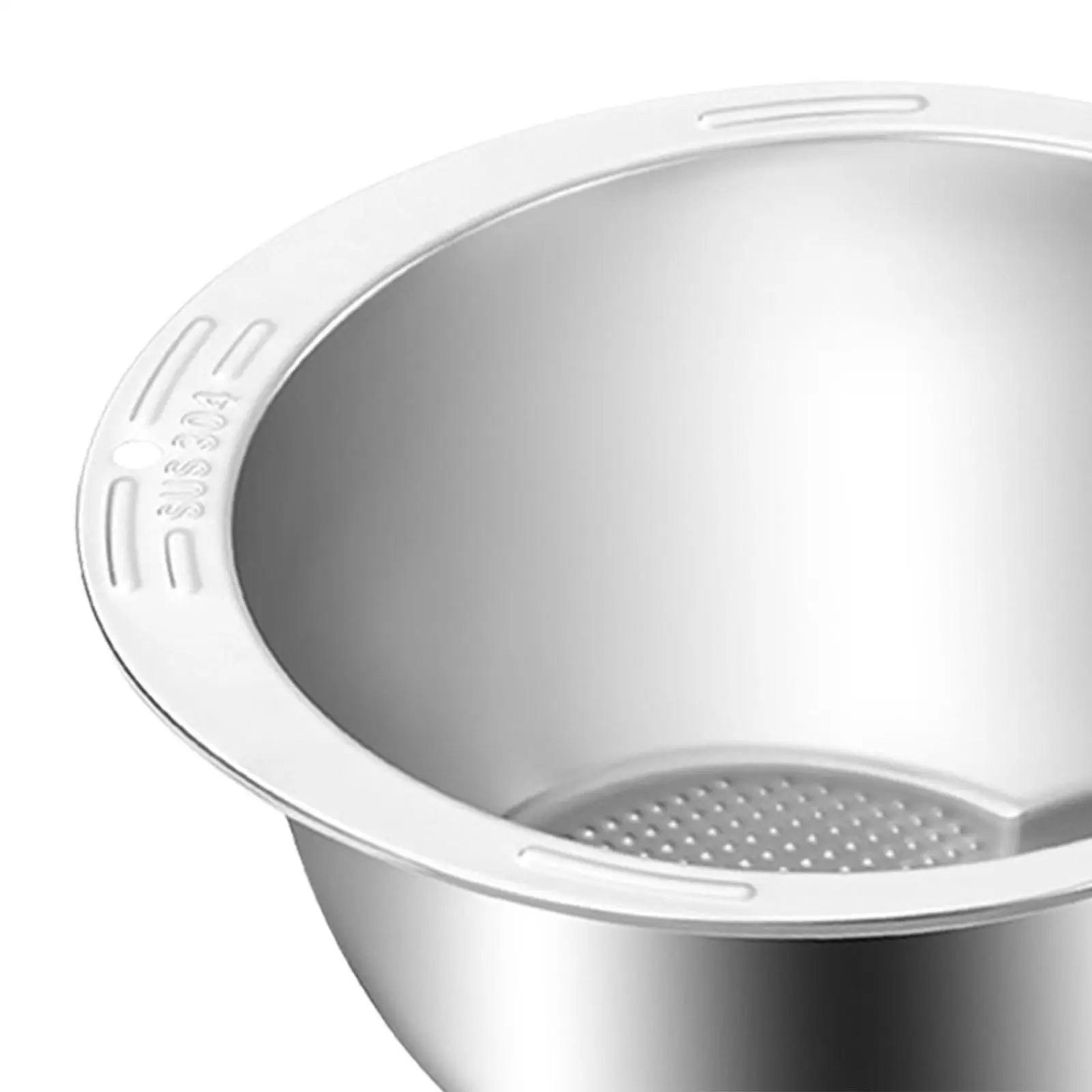 Stainless Steel Slanted Rice Strainer Bowl  MultiUse Colander For Washing Rice Pasta  Vegetables 2