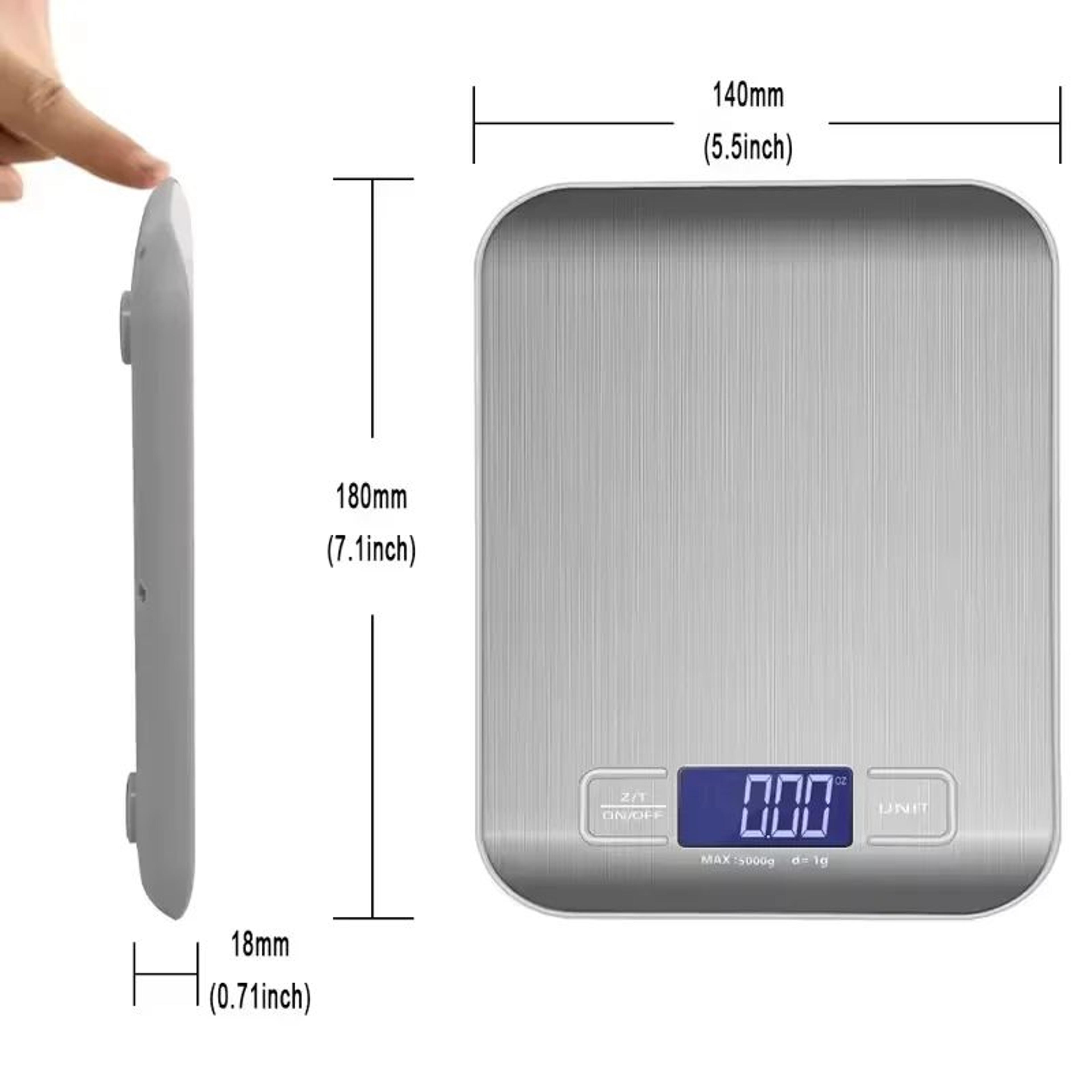 22 Lb Digital Kitchen Scale With 1g Precision  Stainless Steel Food  Jewelry Weighing Scale With LC 3