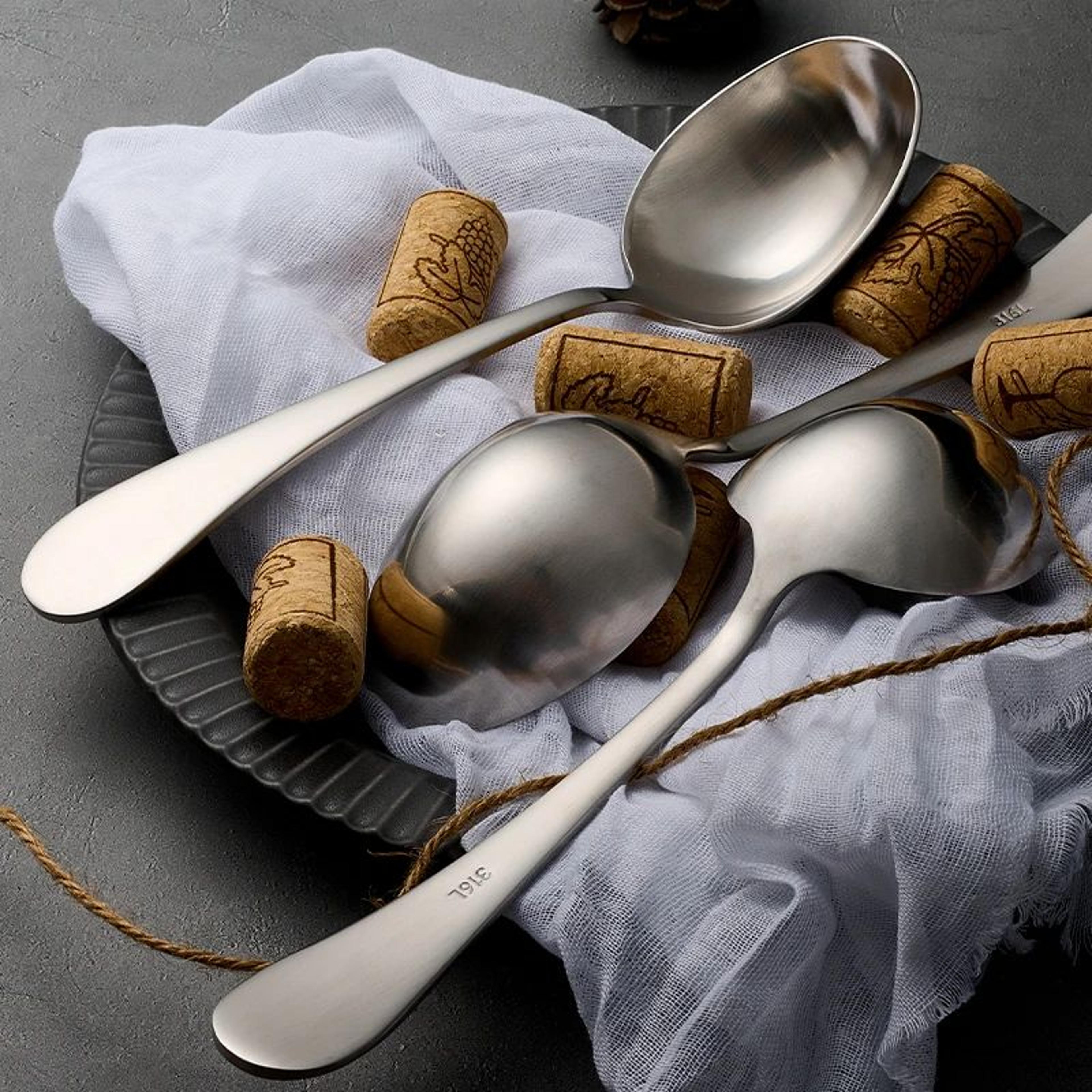 316 Stainless Steel Deep Soup Spoons Set 12 Pcs  Large Round Spoons For Cereal Soup  Dining 1