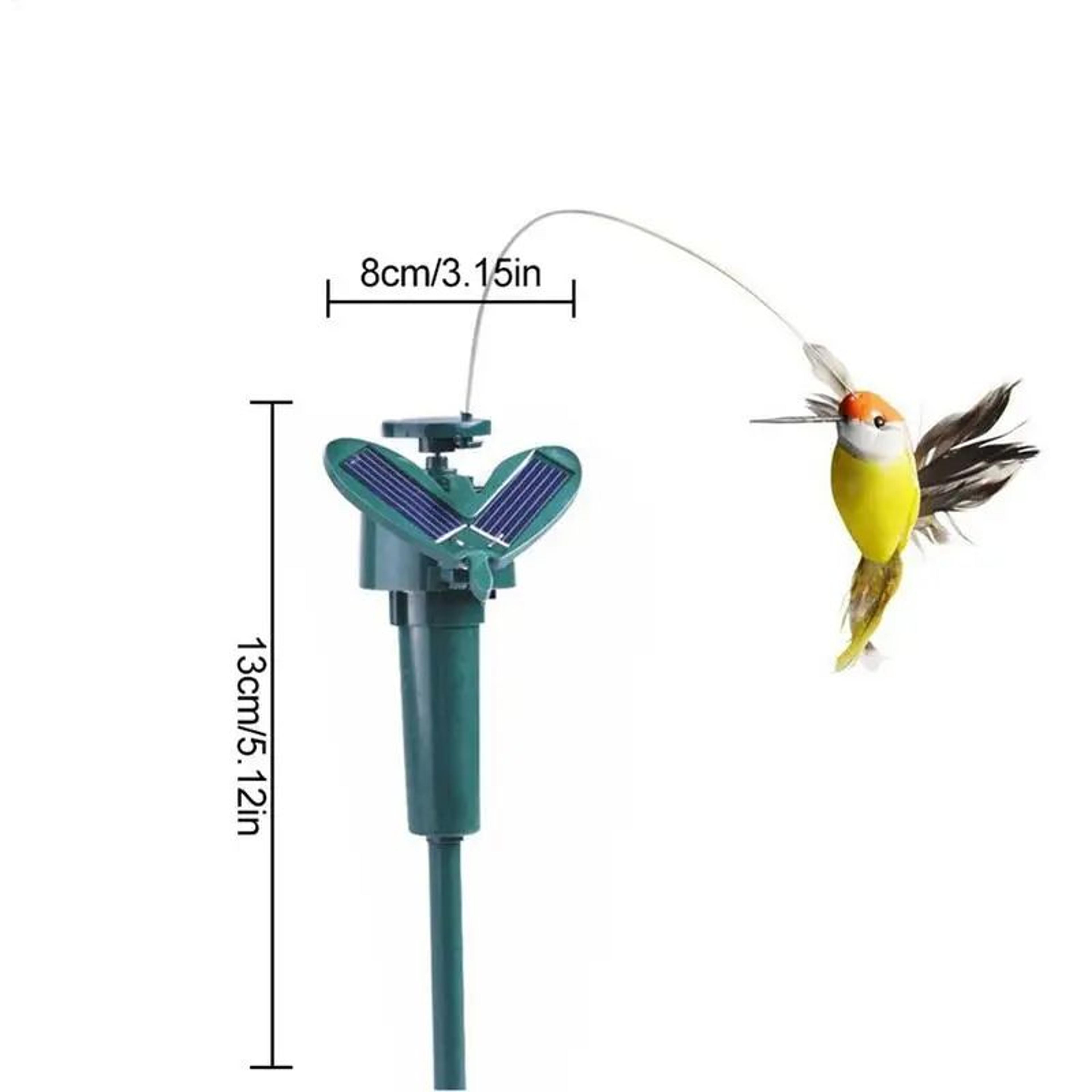 Solar Powered Flying Hummingbird Garden Stake  Rotating Fluttering Bird Decor With Battery Backup 5