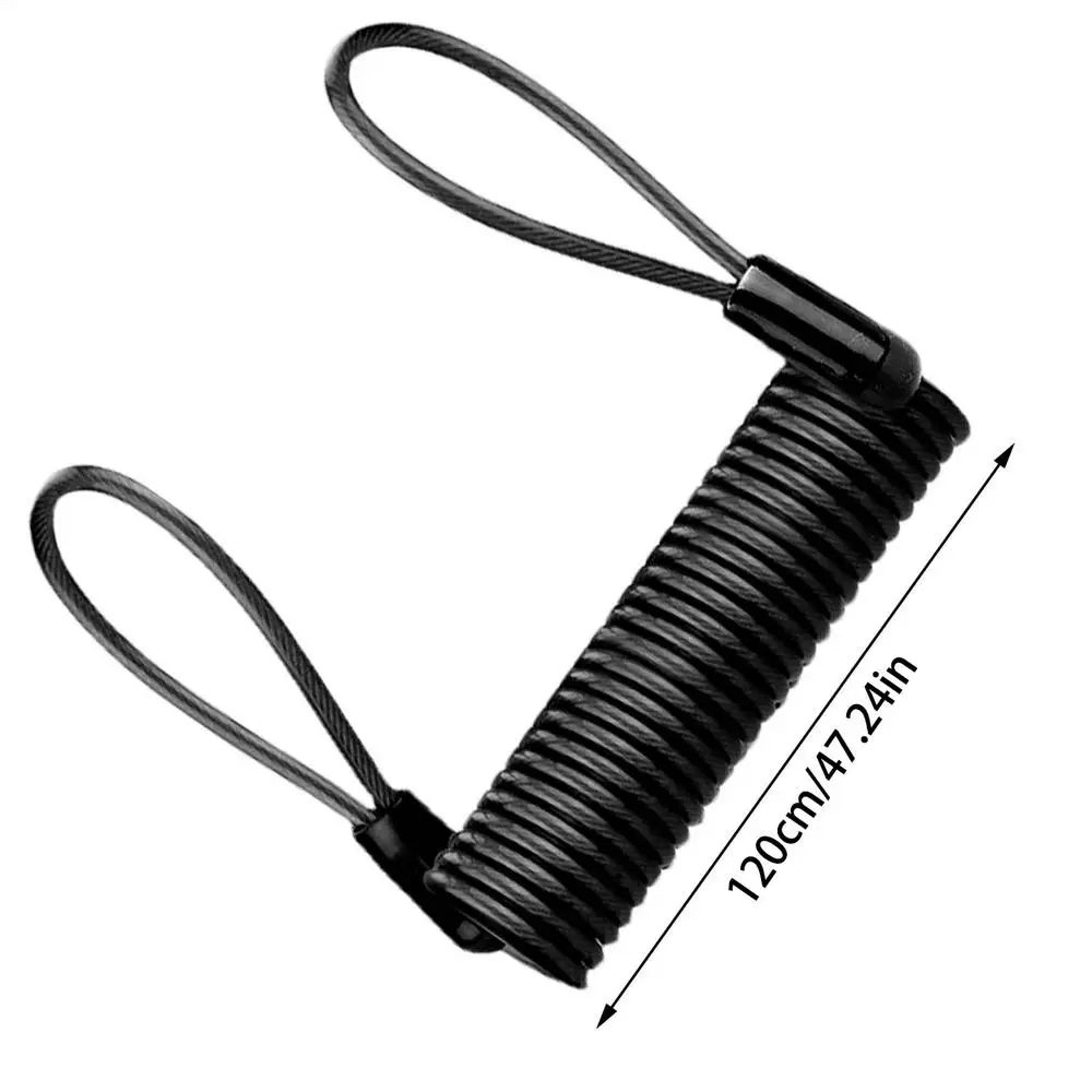 Motorcycle Disc Lock Reminder Cable  47in Steel Wire AntiTheft Coil With PVC Cover For Bikes  Scoot 8