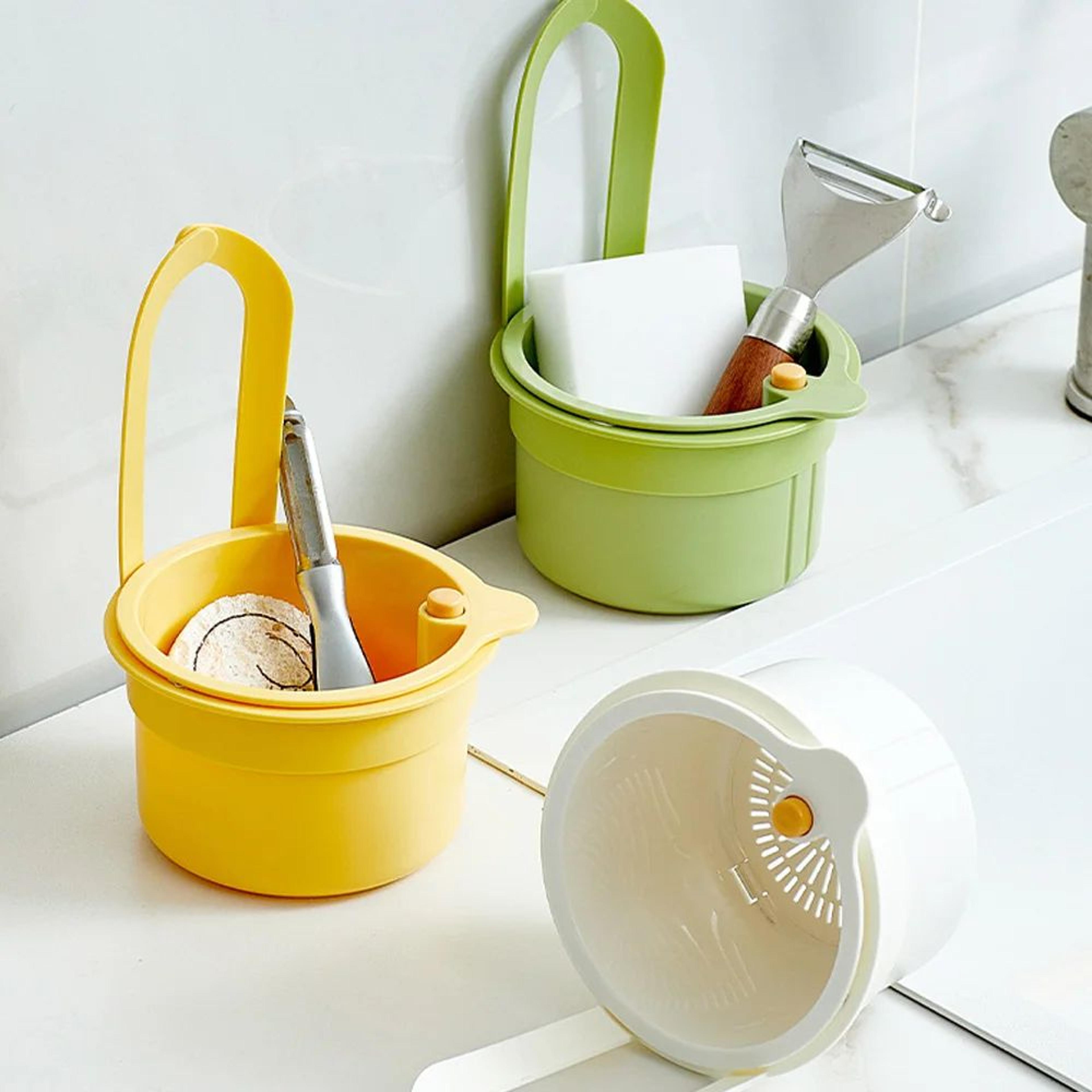 Sink Hanging Drain Basket With Openable Bottom  Kitchen Garbage Strainer  Quick Drain Organizer 4