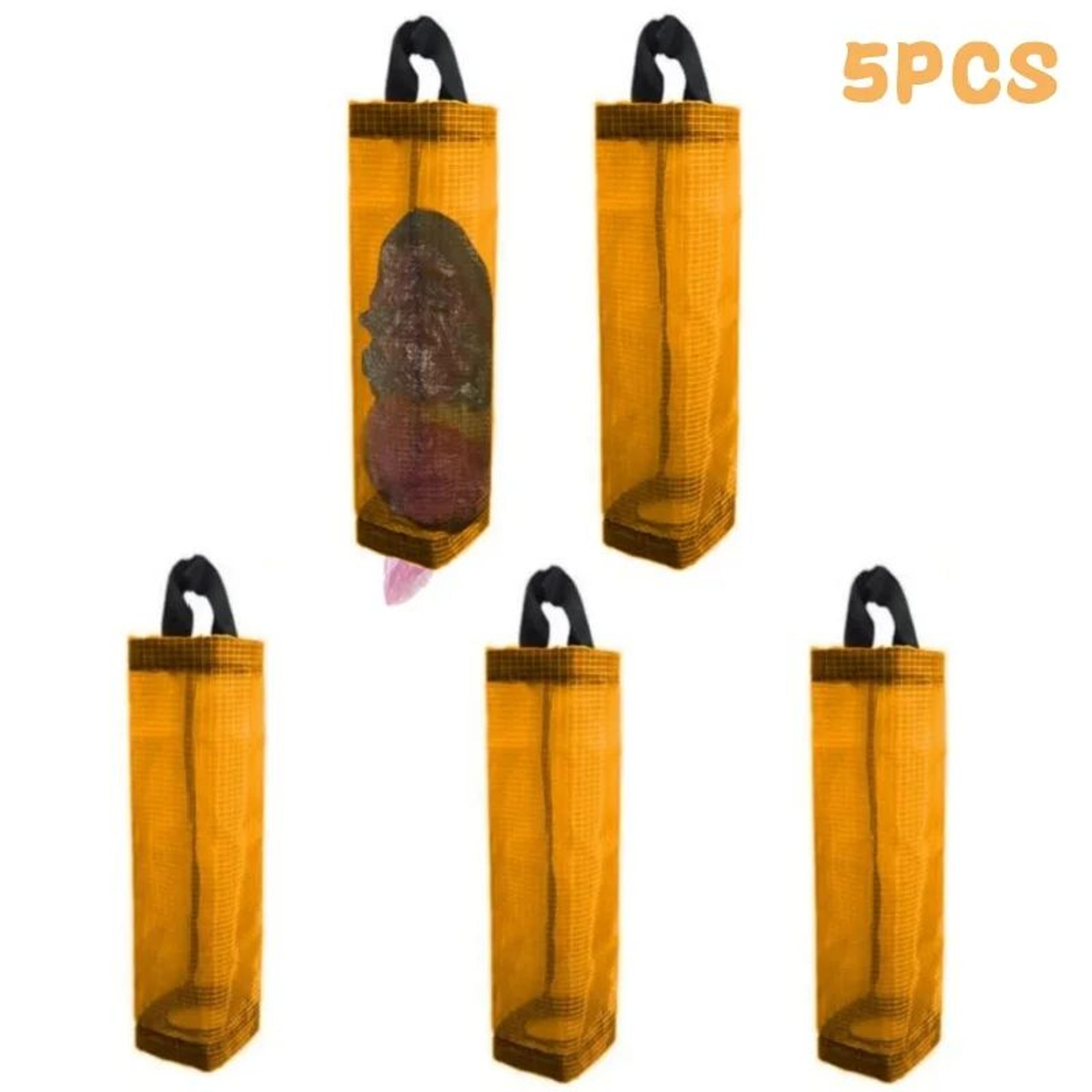 5pcs Hanging Plastic Bag Holder  Mesh Grocery Bag Organizer  Kitchen Trash Bag Dispenser 9