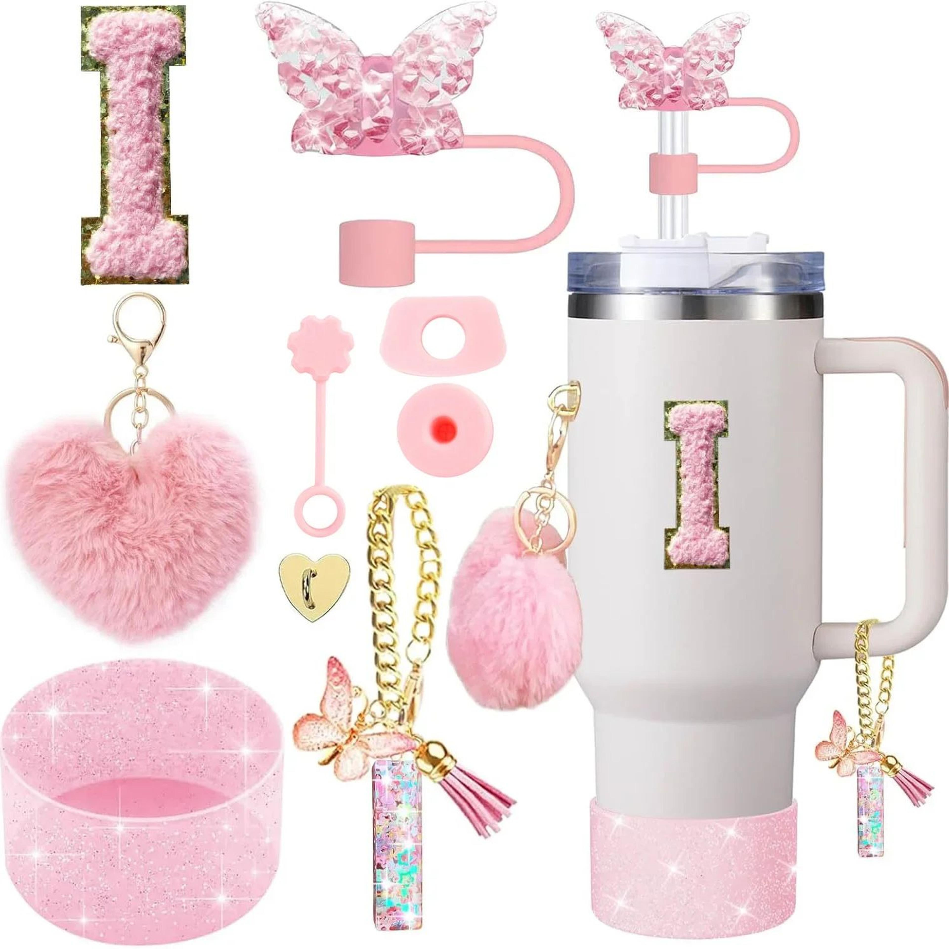 9pcc Stanley Cup Accessories Set  Silicone Boot Butterfly Straw Cover SpillProof Stopper  Initial C 14