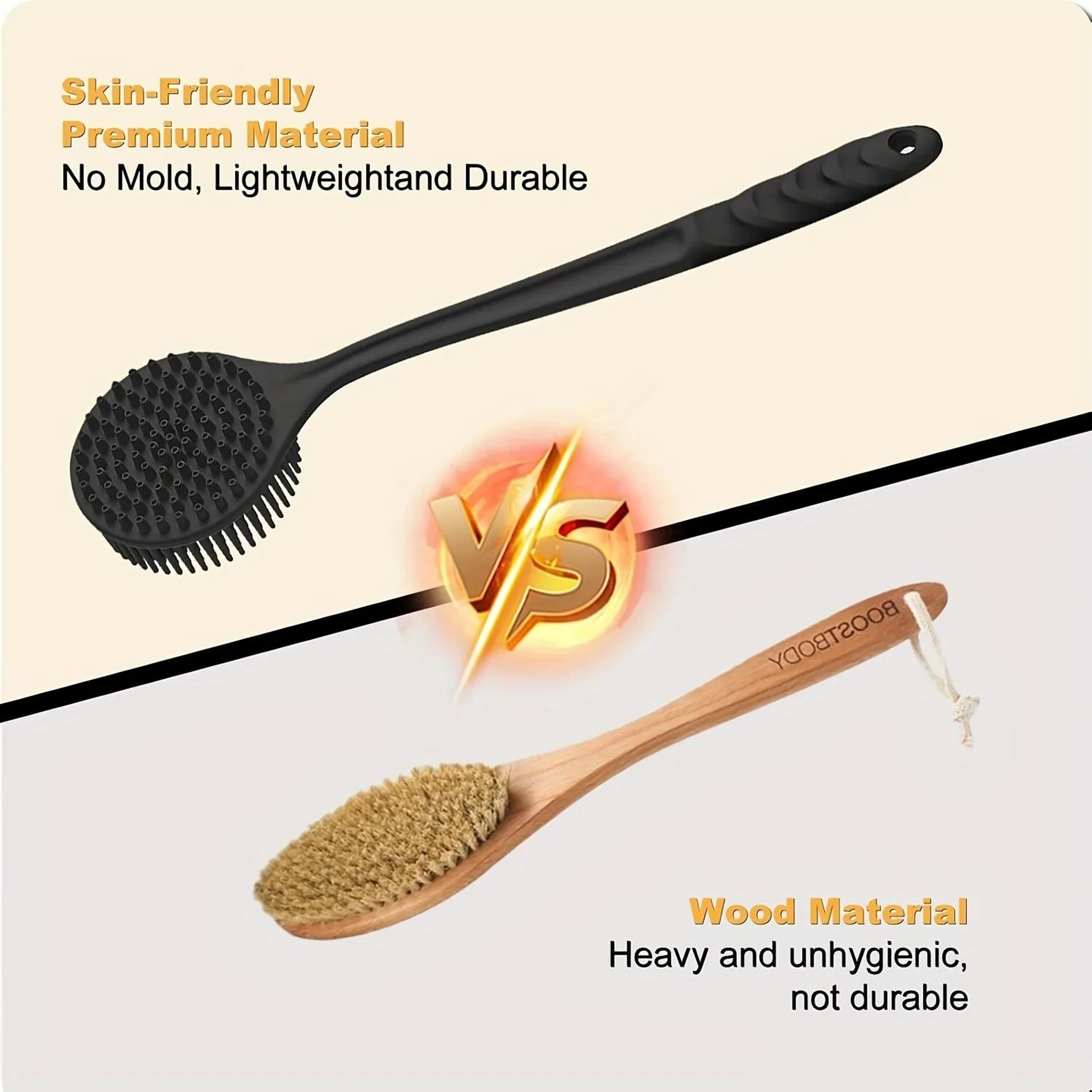 Long Handle Back Scrubber Brush  Soft Exfoliating Body Brush For Shower Bath  Spa 2
