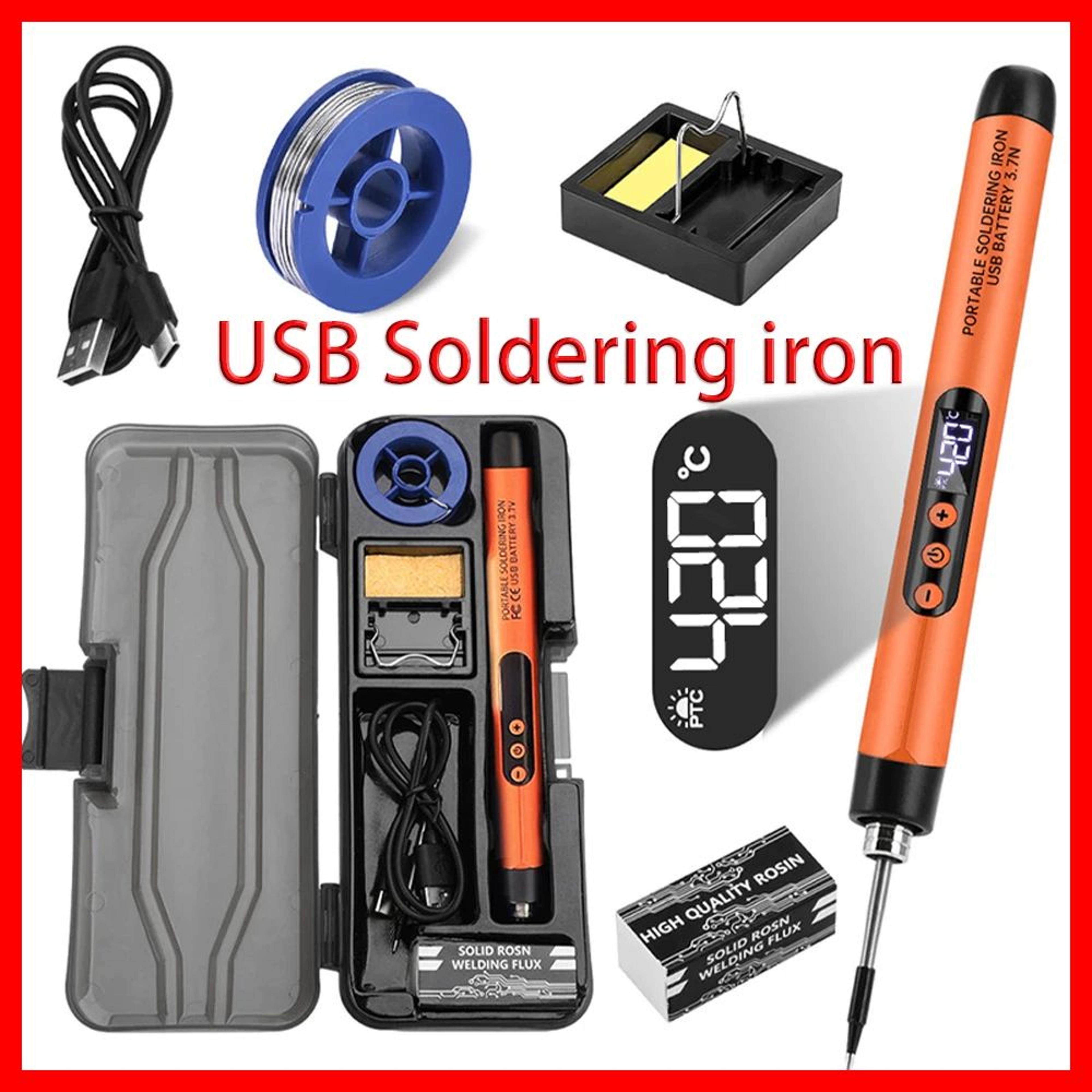 wireless usb soldering iron kit – type-c rechargeable 5-gear adjustable 500–788°f precision welding tool