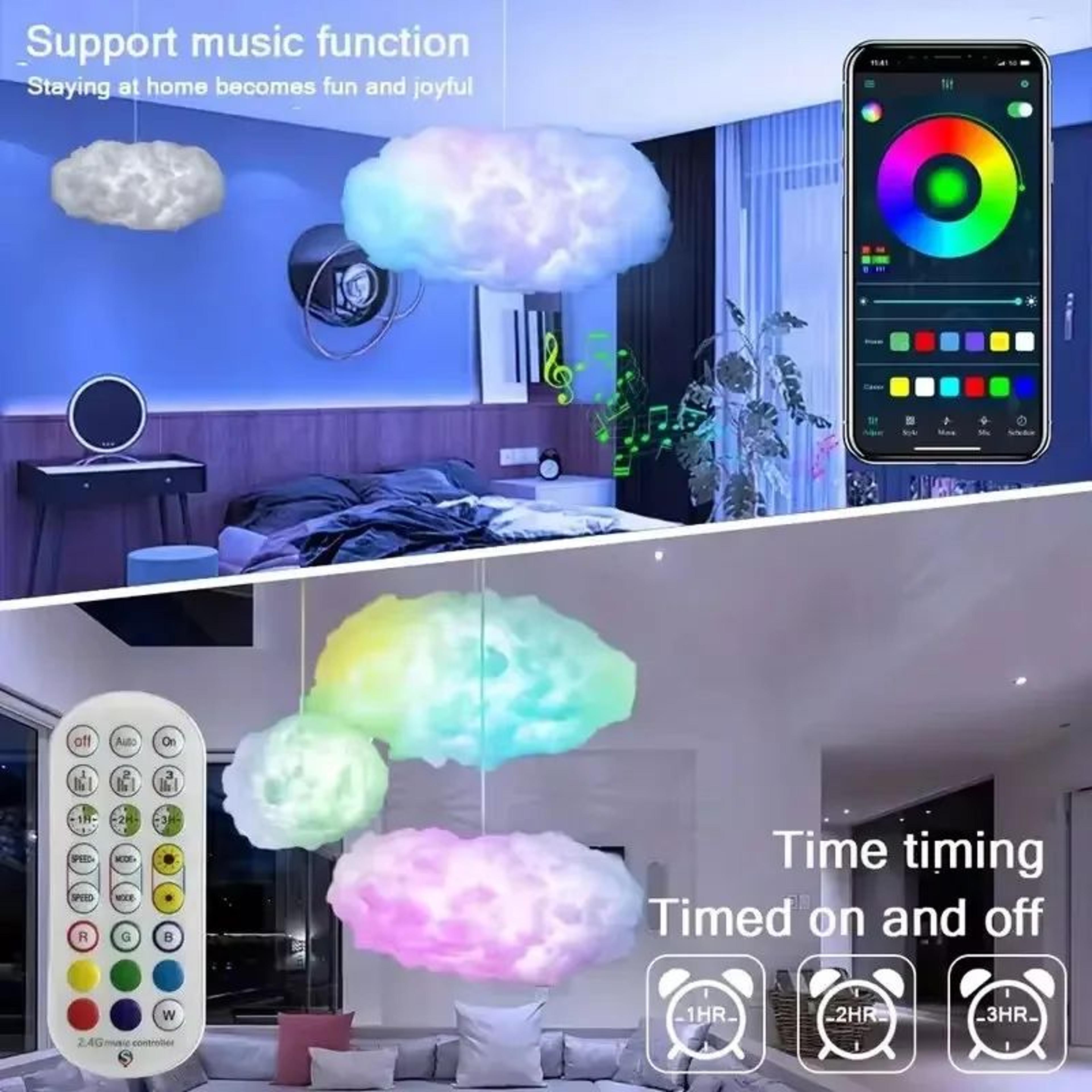 DIY RGBIC Thundercloud LED Strip Ceiling Light With App  Music Sync Remote 2