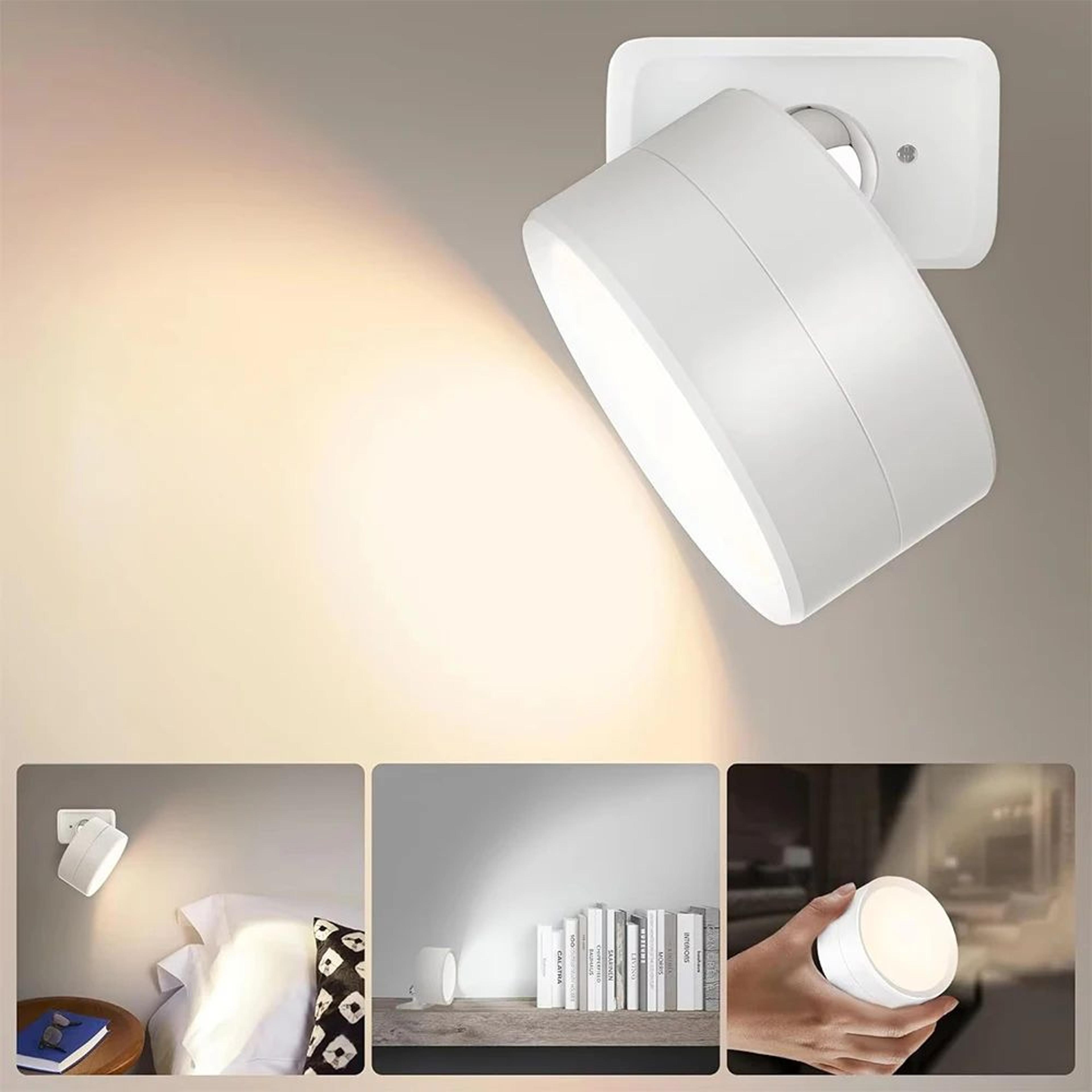 Rechargeable RGB LED Wall Lamp With Remote Touch Control  Magnetic 360 Rotation Night Light 6
