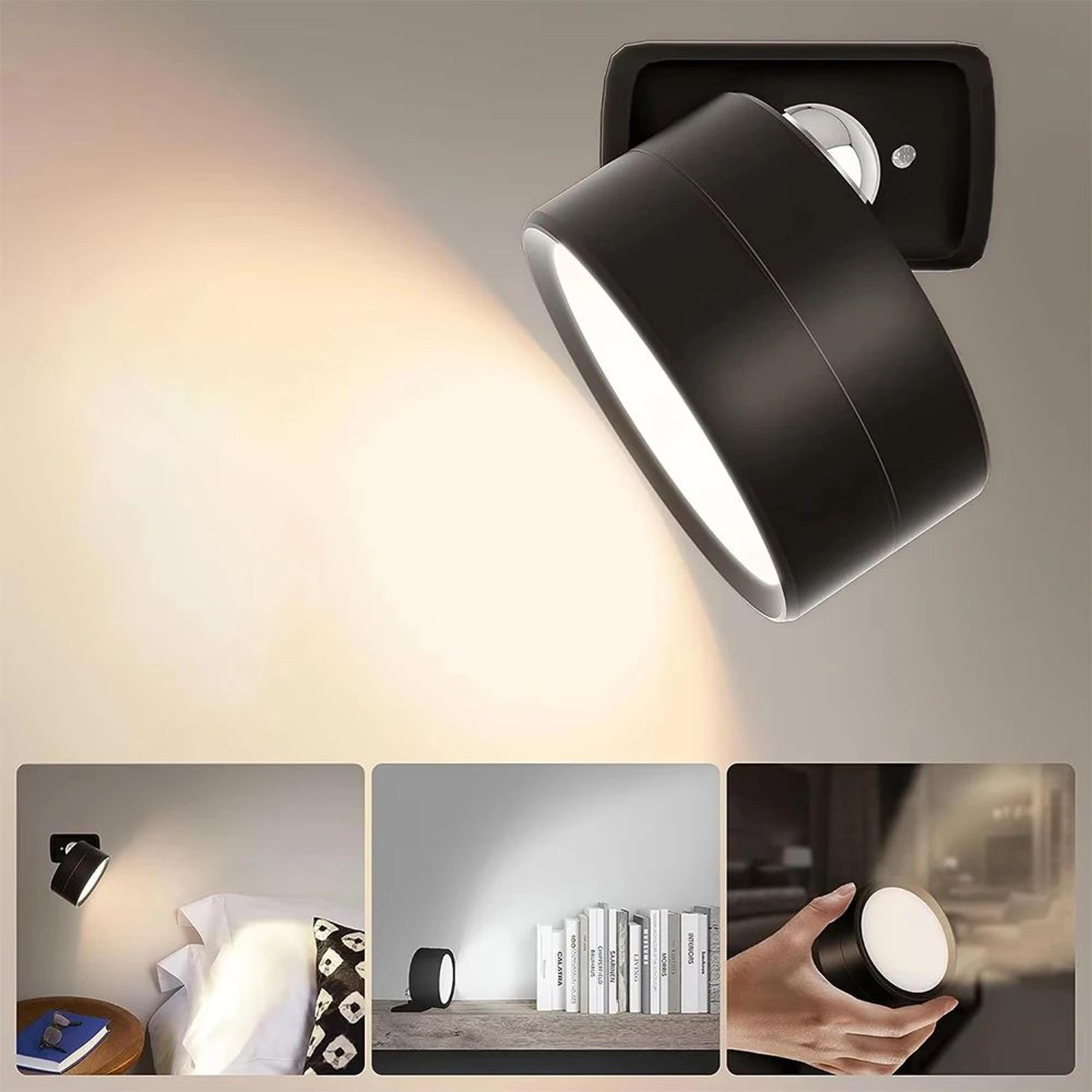 Rechargeable RGB LED Wall Lamp With Remote Touch Control  Magnetic 360 Rotation Night Light 7