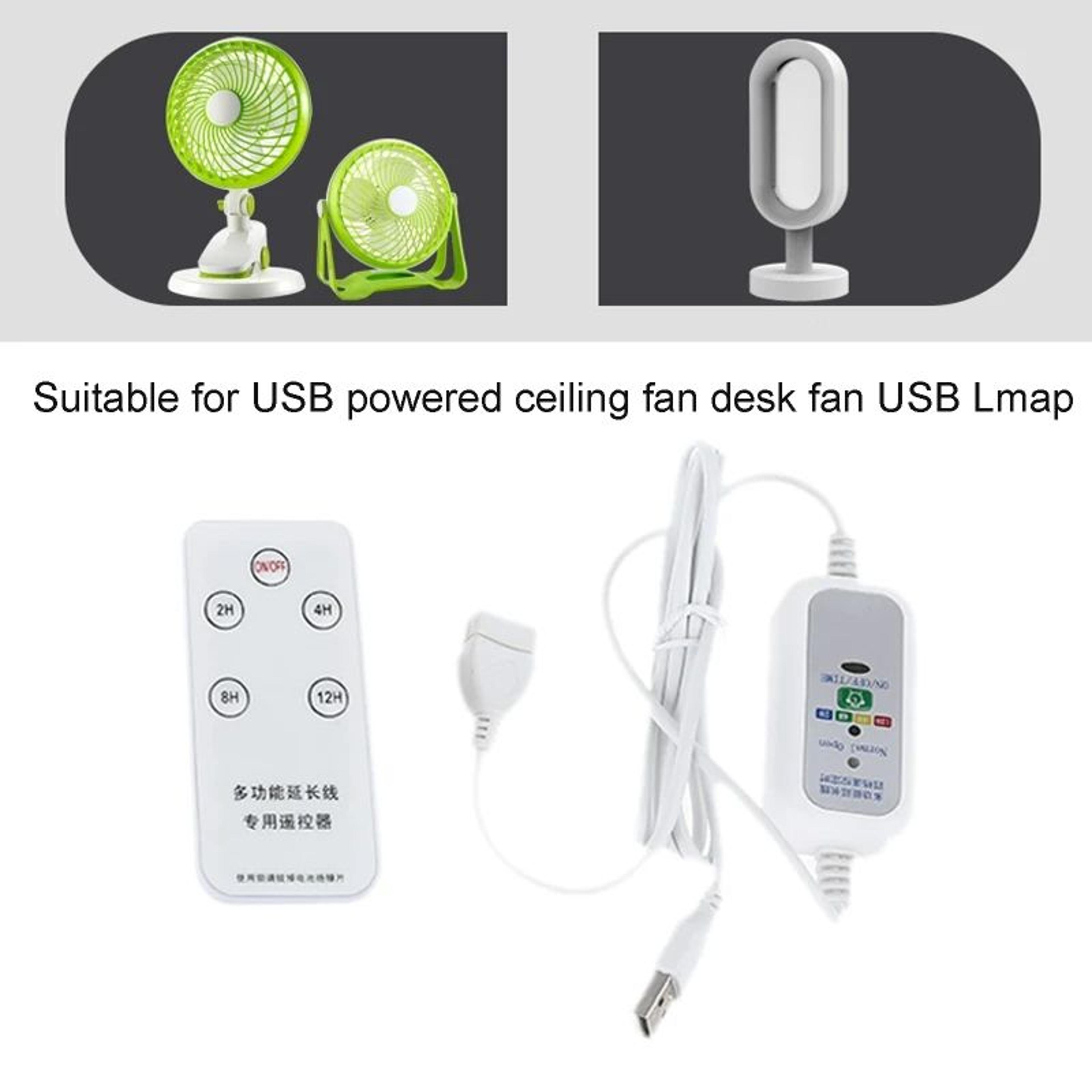 4.92 ft usb extension cable with remote timer switch for led lights & usb fan, 2–12hr auto off