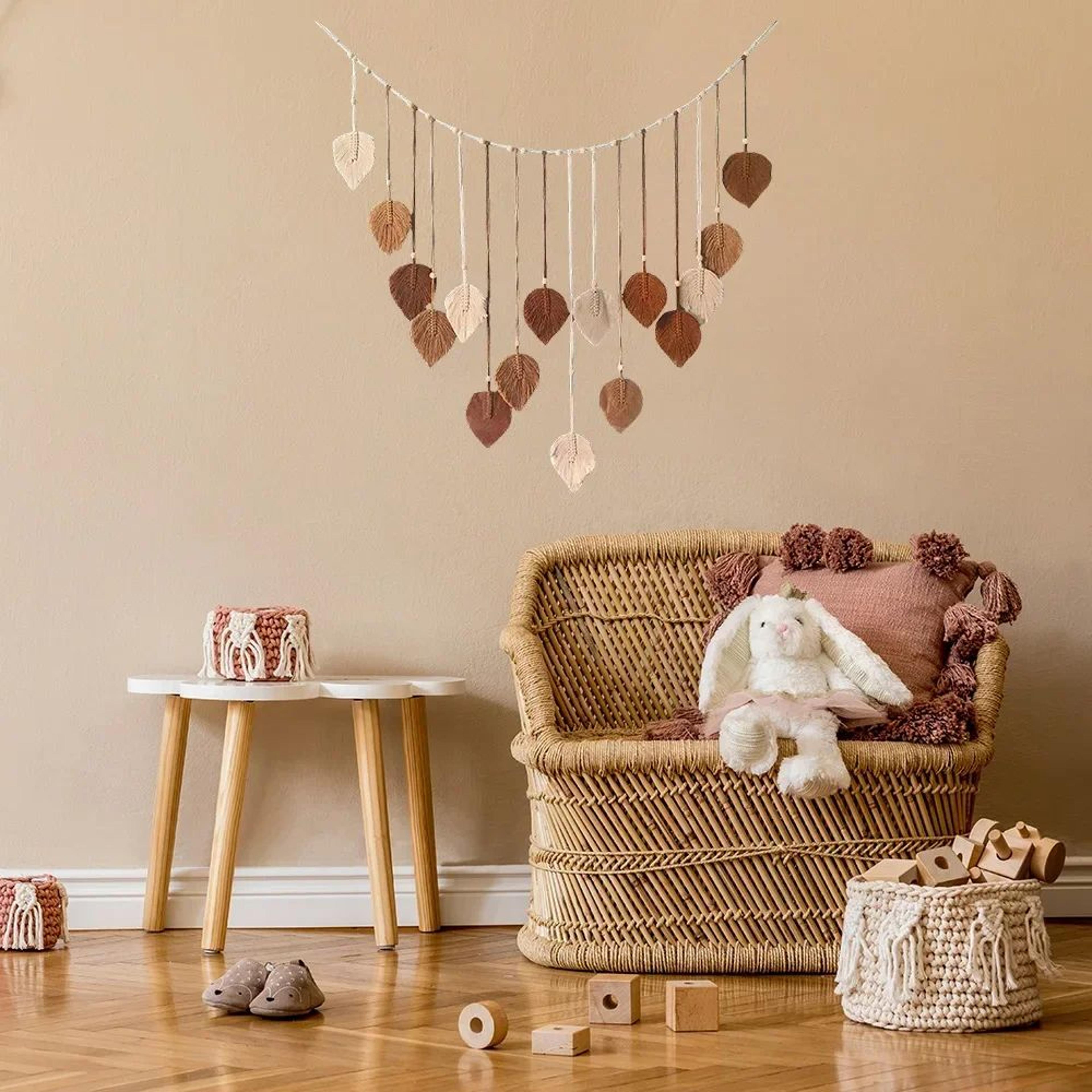 Boho Macrame Leaf Wall Hanging Handmade Macrame Tapestry Wall Art For Bedroom  Living Room Decor 1