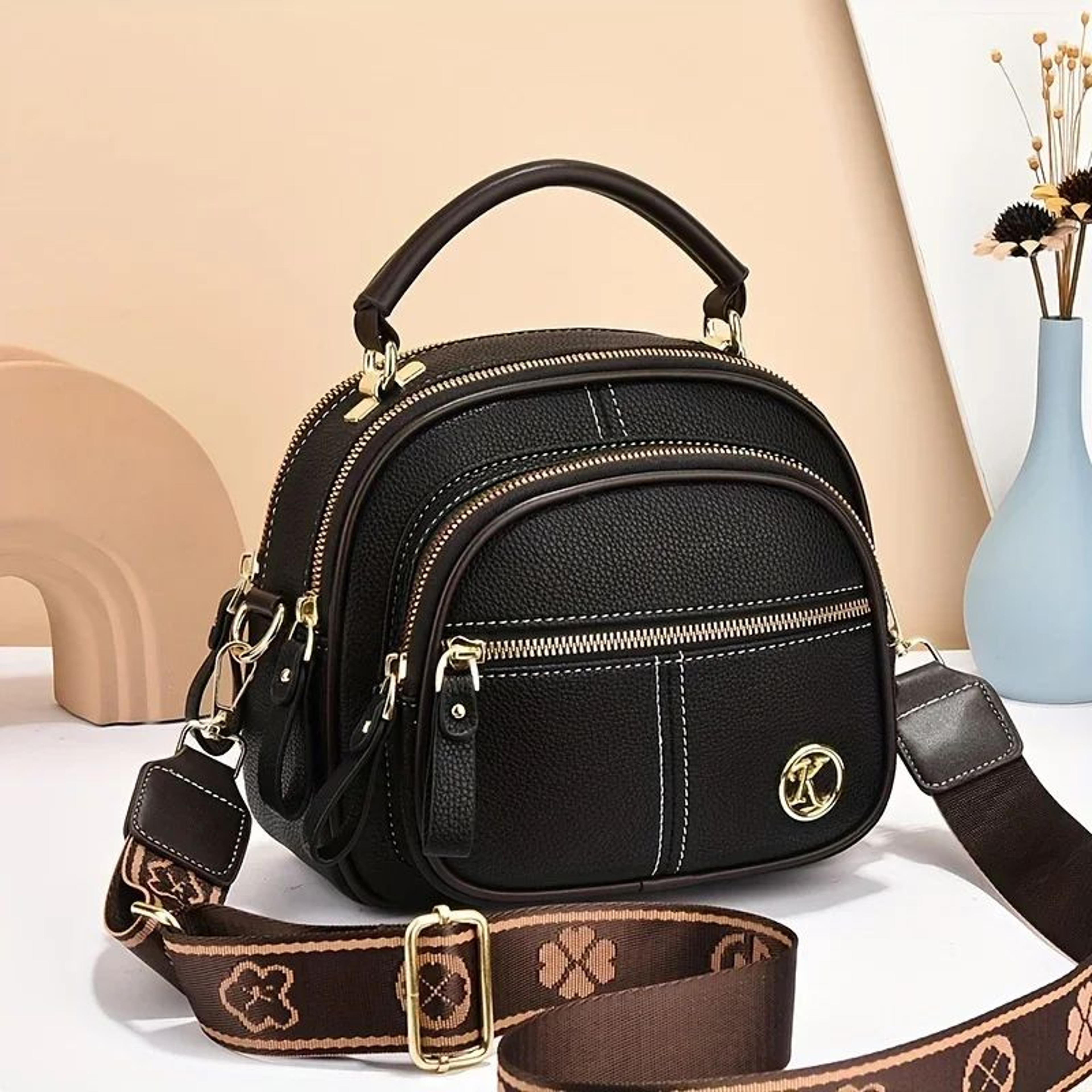 women's luxury pu leather shoulder bag, fashion flap handbag with zipper for daily use
