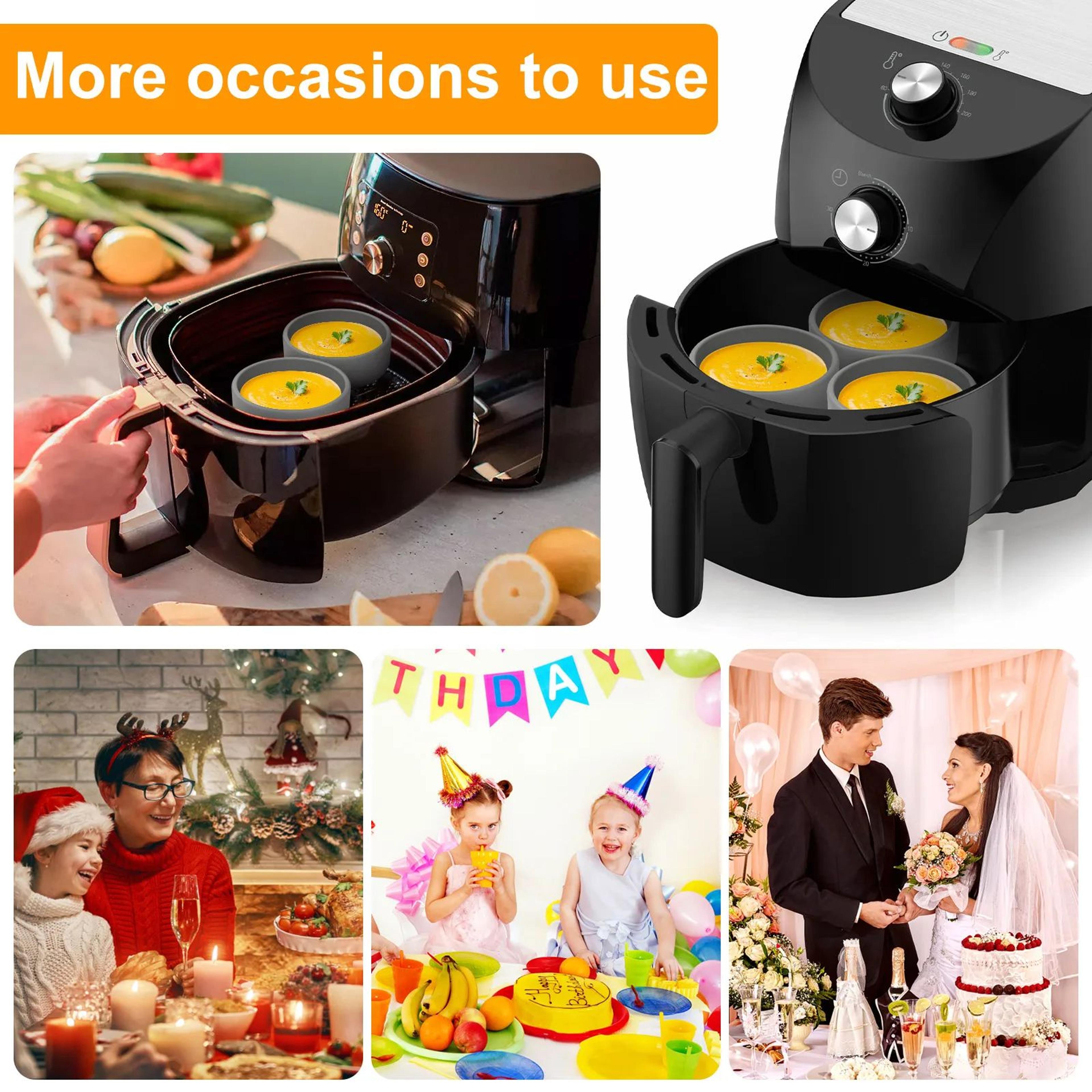 Silicone Air Fryer Egg Mold Cups  NonStick HeatResistant Egg Poacher  Baking Cups For Air Fryer Ove 1