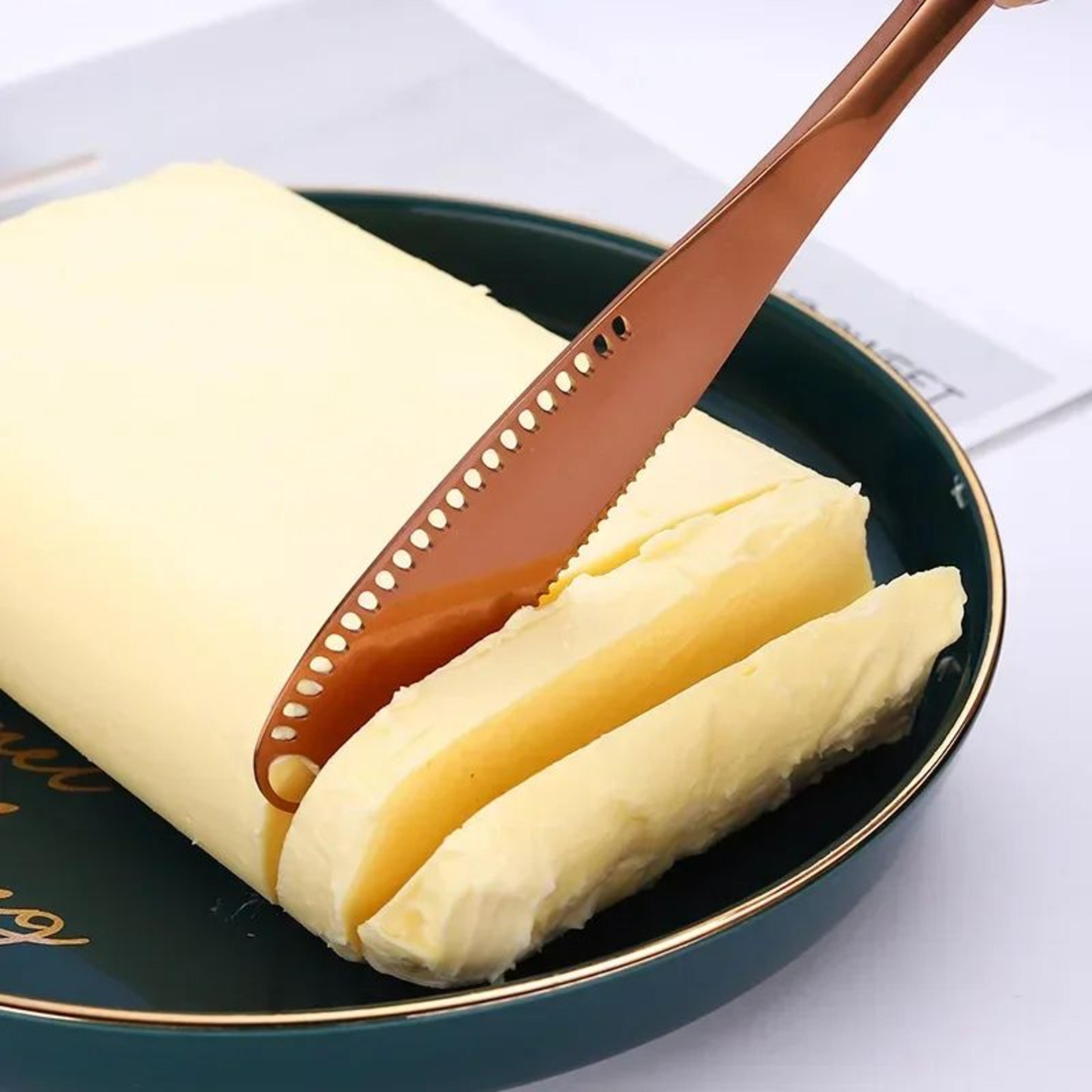 3in1 Stainless Steel Butter Knife With Spreader Holes  MultiUse Cheese Jam  Bread Spreading Knife T 1