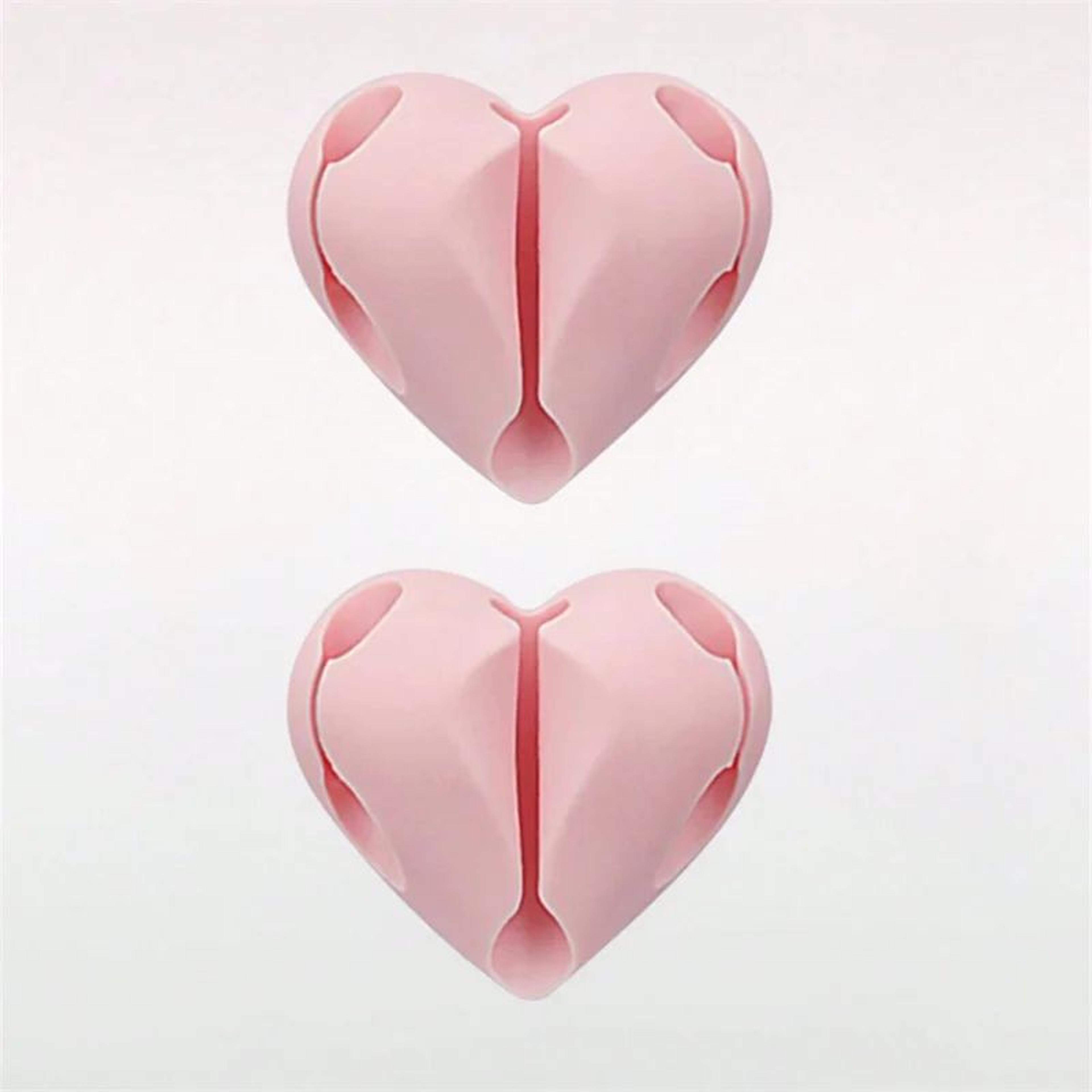 HeartShaped Cable Organizer Clips  Mini USB Cord Winder  Desk Tidy Holder For Home Office  Car 8