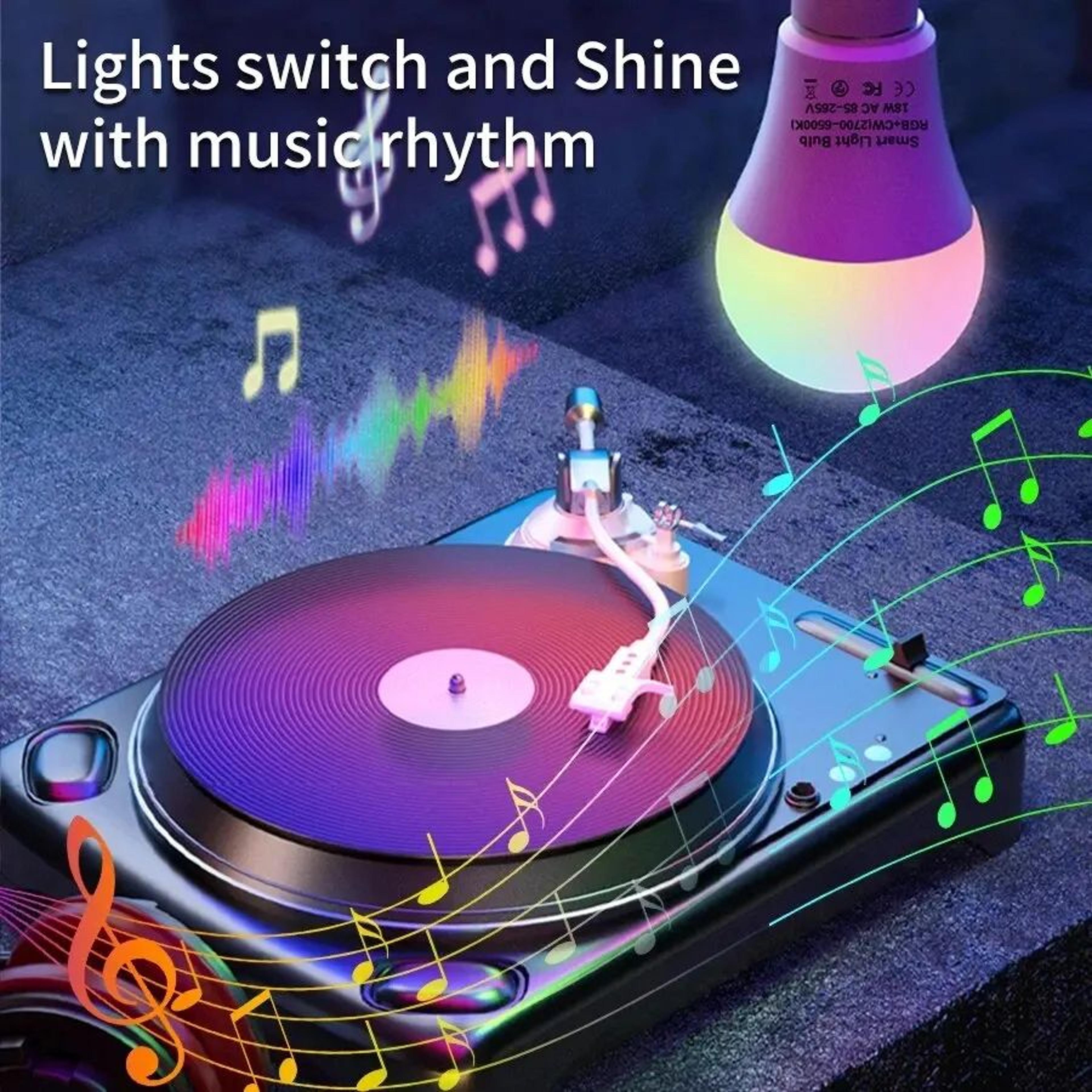 E27 Smart LED RGB Bulb 15W  Bluetooth App Control Dimmable Color Changing Light With Music Sync 1