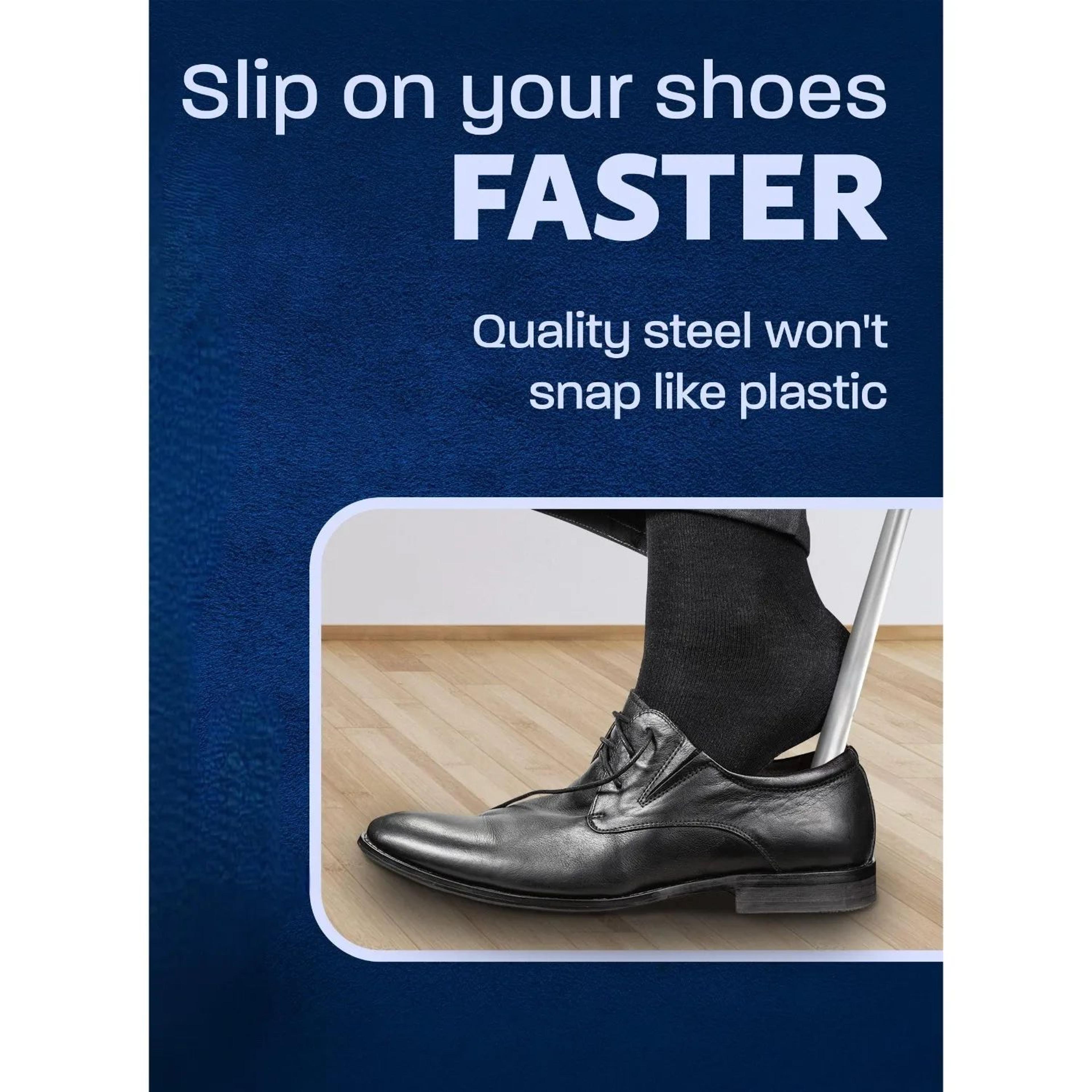 165in Long Handle Metal Shoe Horn  Durable Easy SlipOn Shoe Helper For Men  Women 3