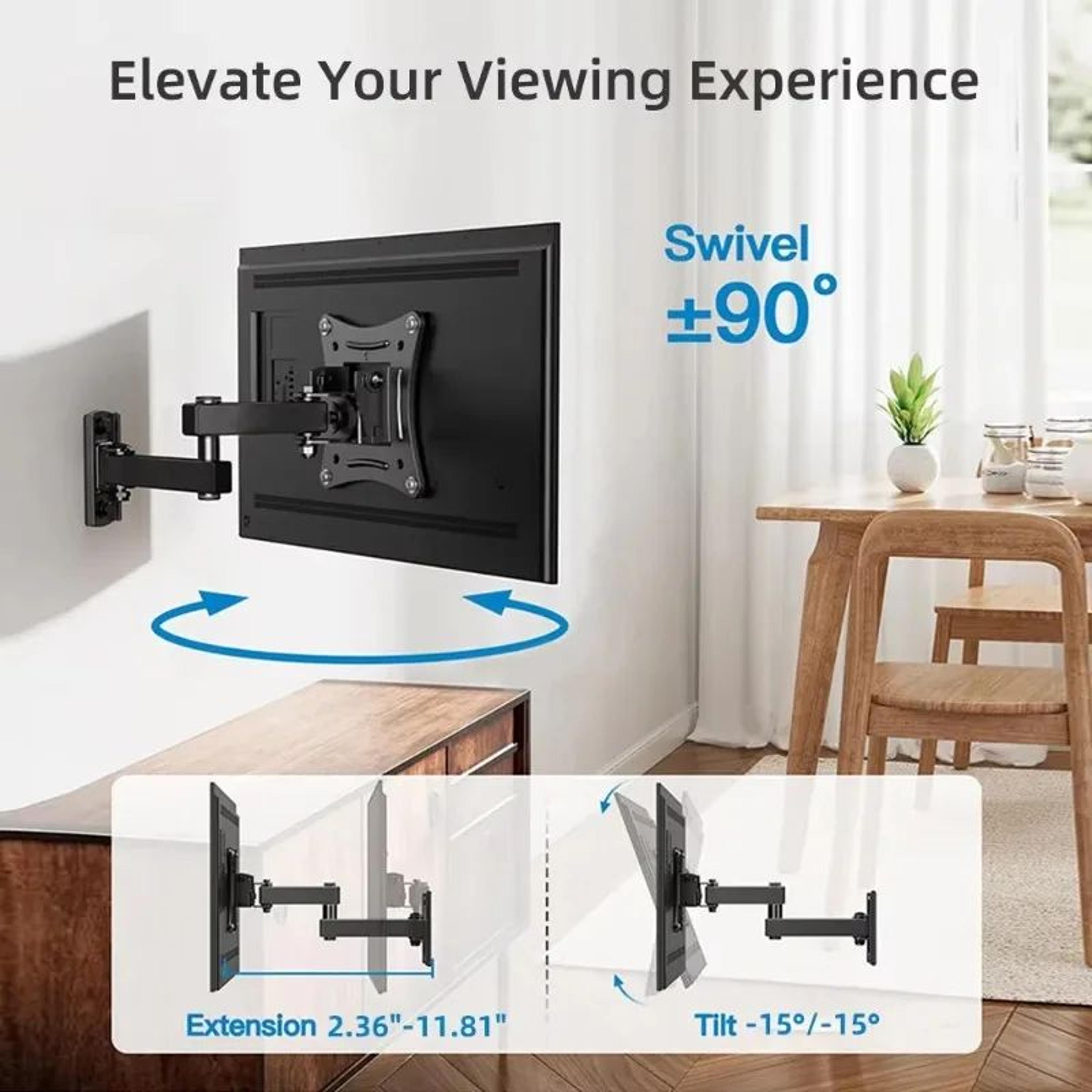 Full Motion TV Wall Mount Bracket  Adjustable Swivel Tilt Arm For 1032 Inch TVs 2