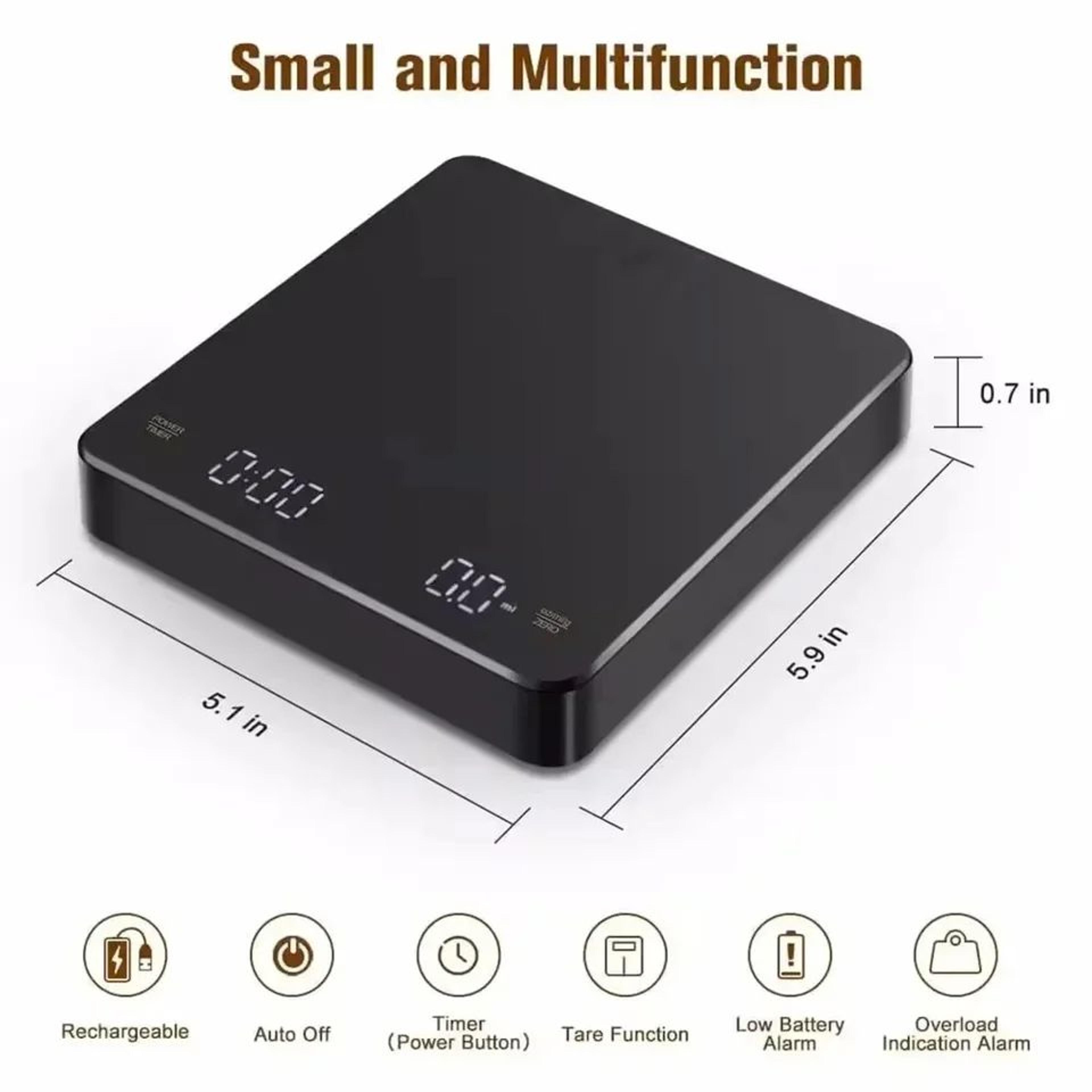 Digital Coffee Scale With Timer  66 Lb High Precision Kitchen Scale With LED Display  USB Charging 3
