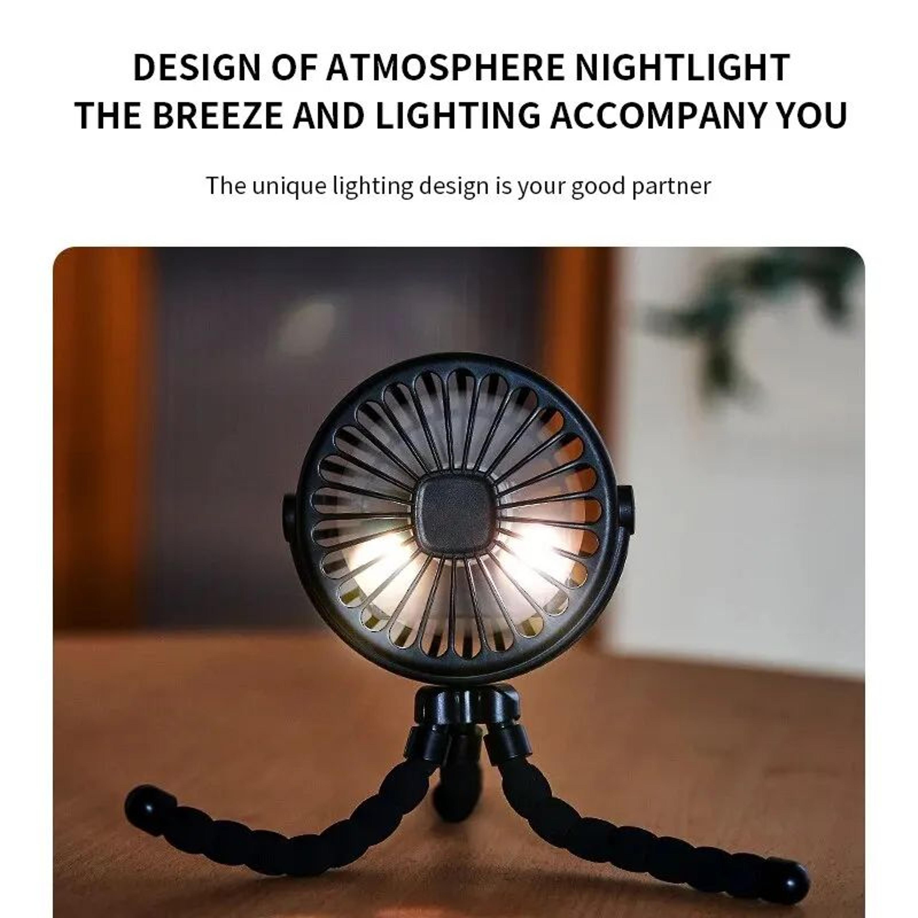 FlexiCool Octopus Stroller Fan  Portable USB Mini Fan With Phone Holder  Flexible Tripod Grip 1