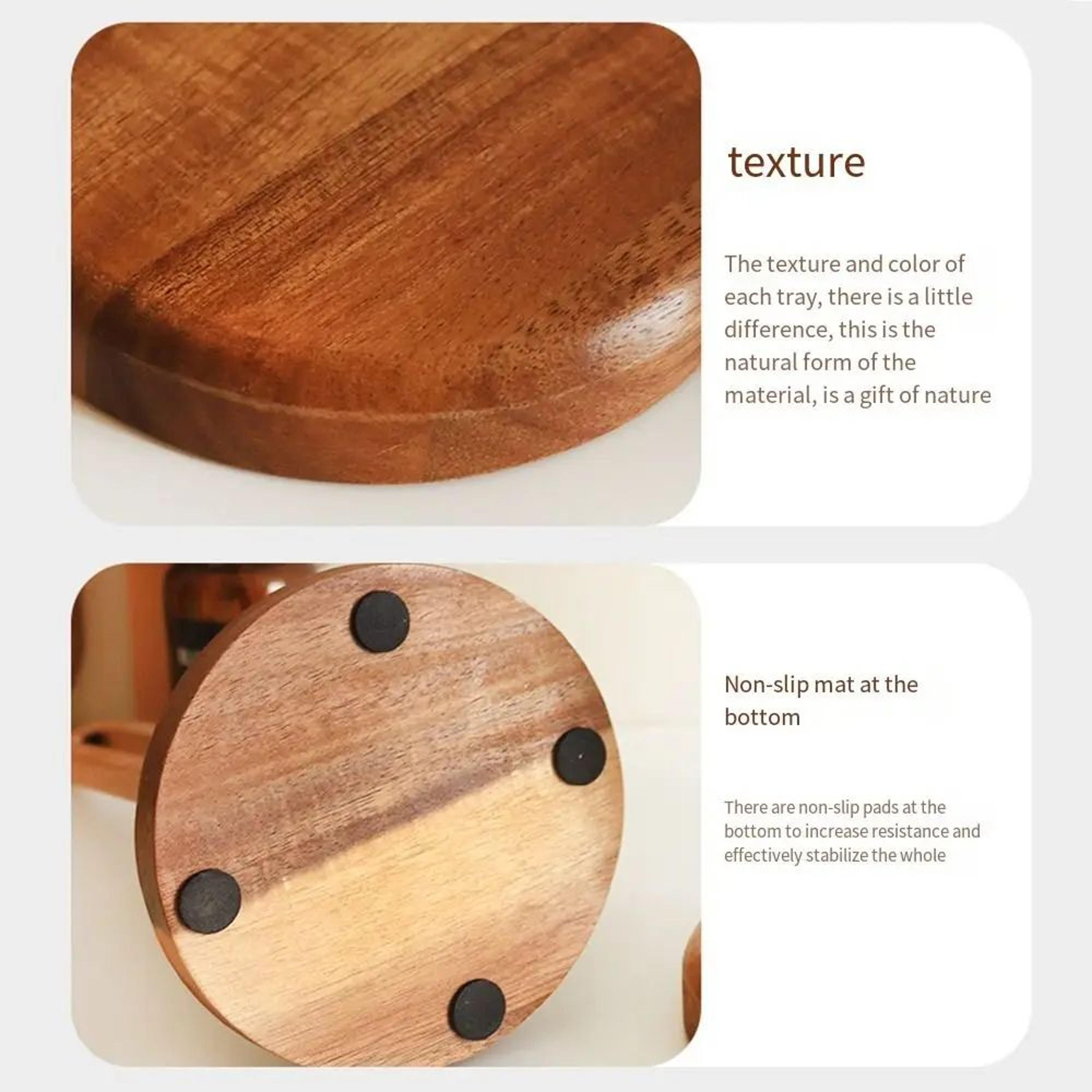 WoodElegance FreeStanding Tissue Holder  Solid Wood NonSlip Paper Roll  Napkin Organizer Rack 3