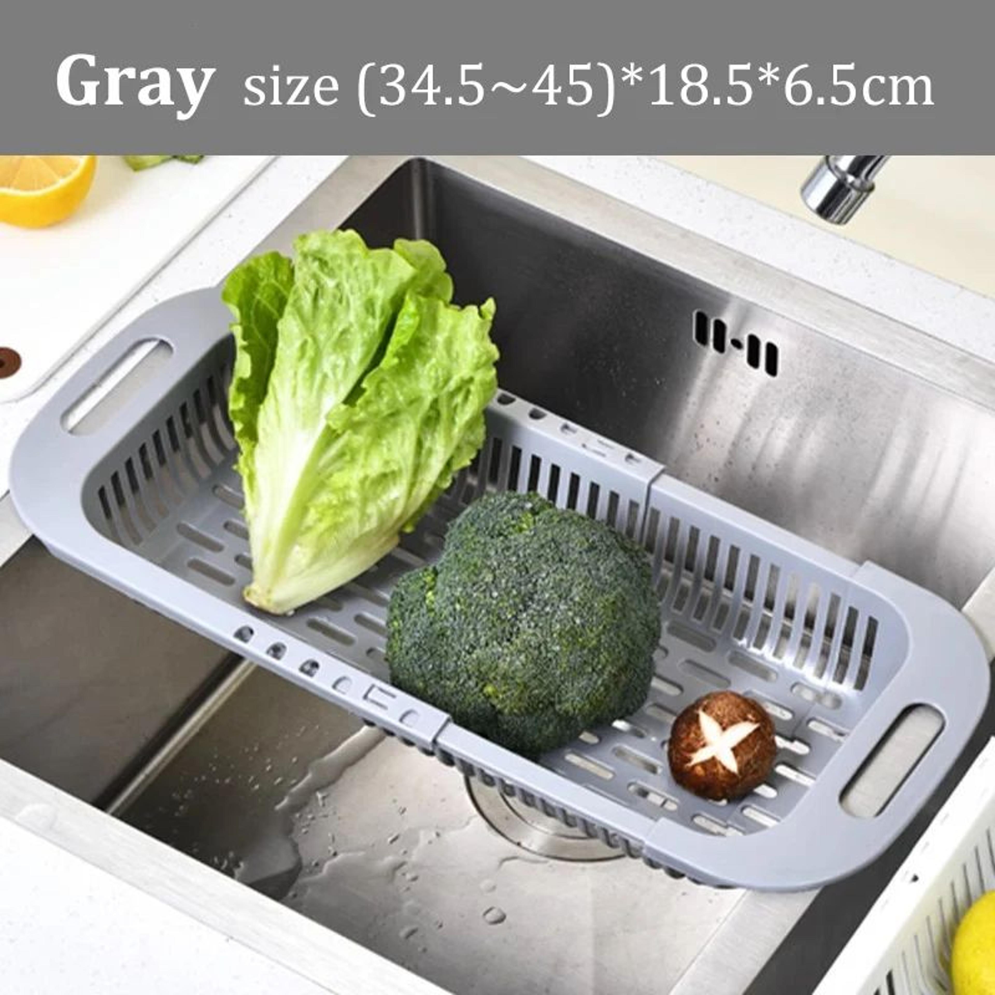 FlexiSink 3in1 Expandable Drain Basket  Adjustable Kitchen Sink Storage Vegetable Washer  Dish Rack 6