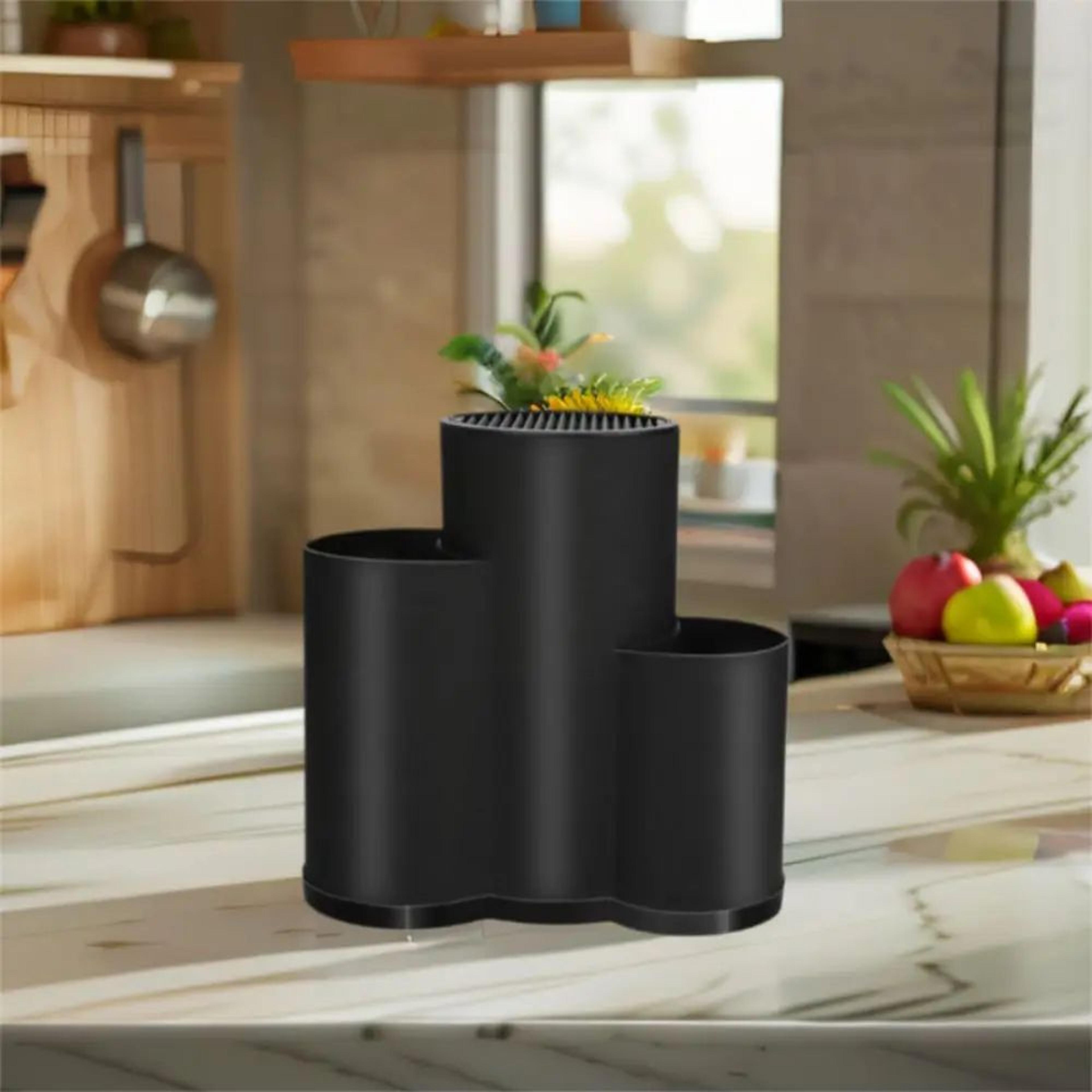 SafeStore MultiGrid Knife Holder Organizer  PP Drain Rack Kitchen Flatware Storage Box 23 Compartme 4