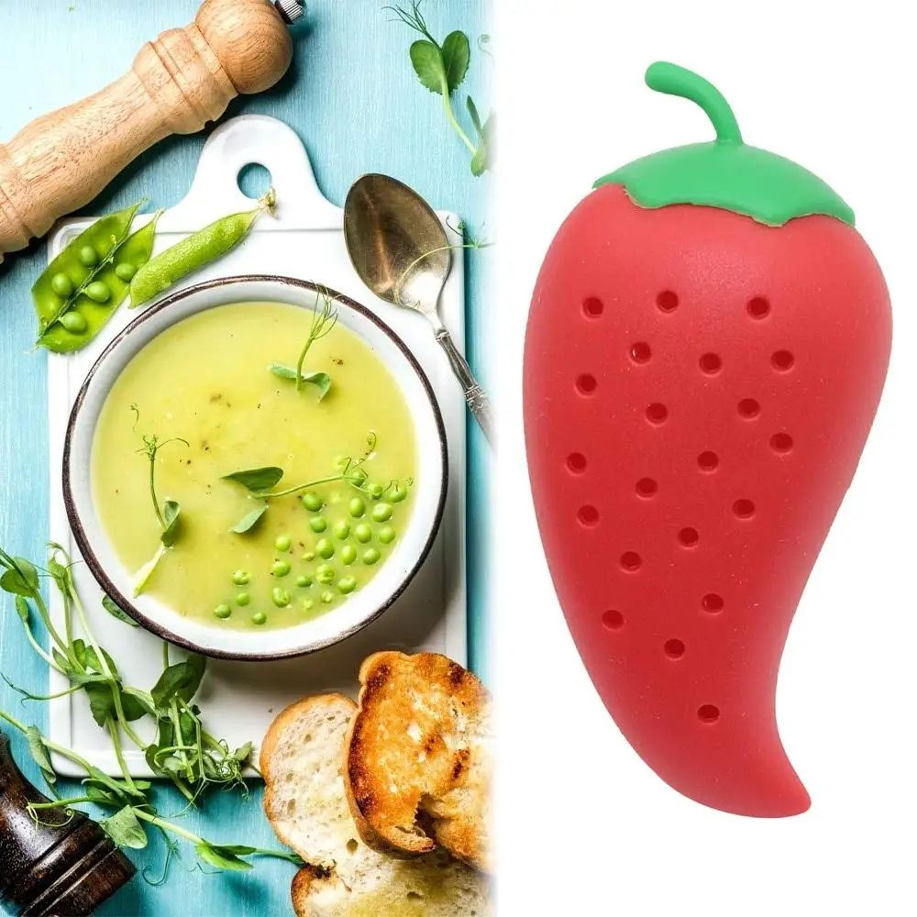 SpicePod Chili Silicone Infuser  Creative Herb  Seasoning Filter For Soup Stew  Cooking 1