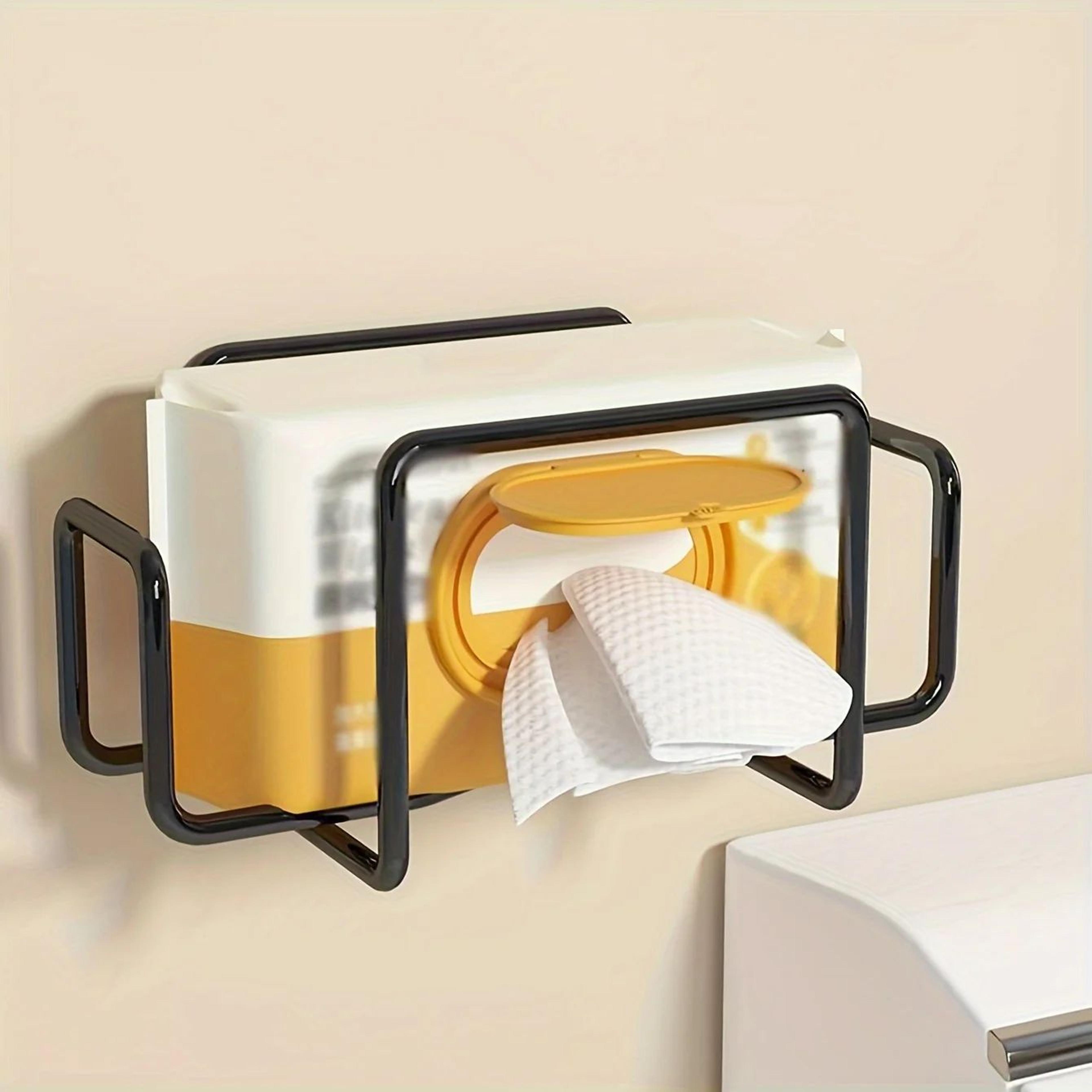 IronHold Wall Mount Paper Towel Dispenser  NonDrill Adhesive Tissue  Wet Wipe Storage Box Organizer 1