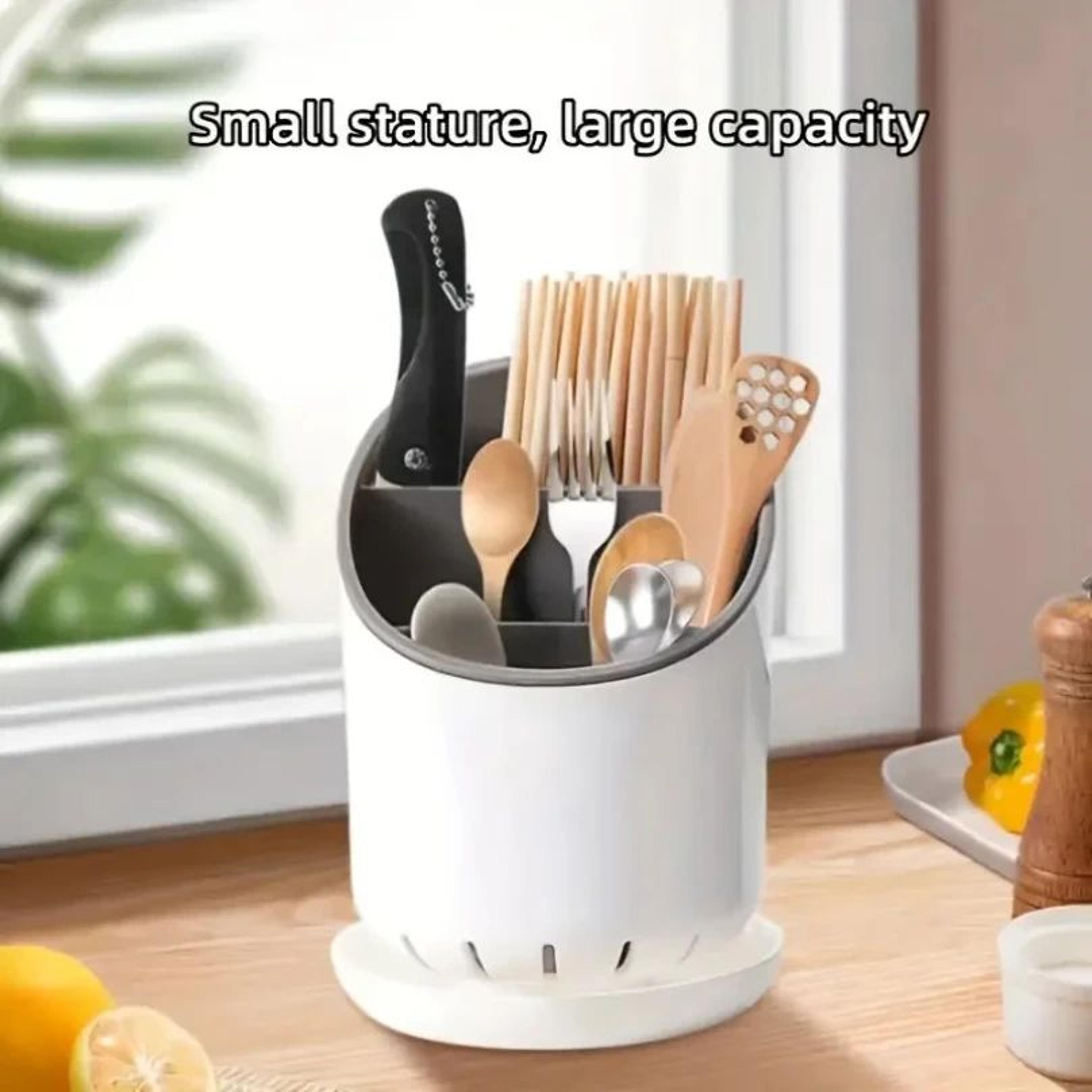 Kitchen Chopstick Holder With Drain Tray  MultiLayer Utensil Storage Organizer Rack 1