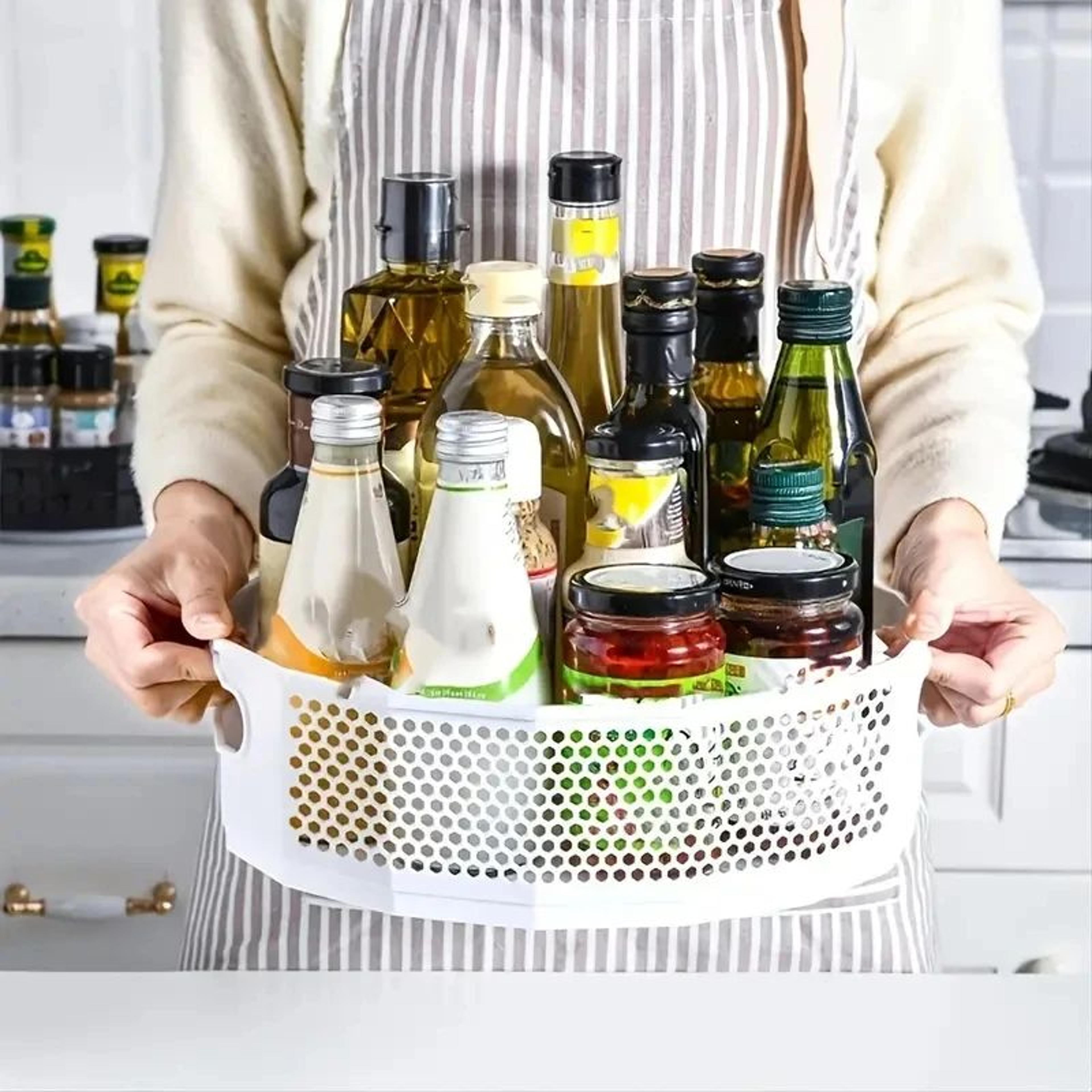 360 Rotating Storage Rack Organizer  MultiPurpose Lazy Susan For Kitchen Bathroom  Countertop 0