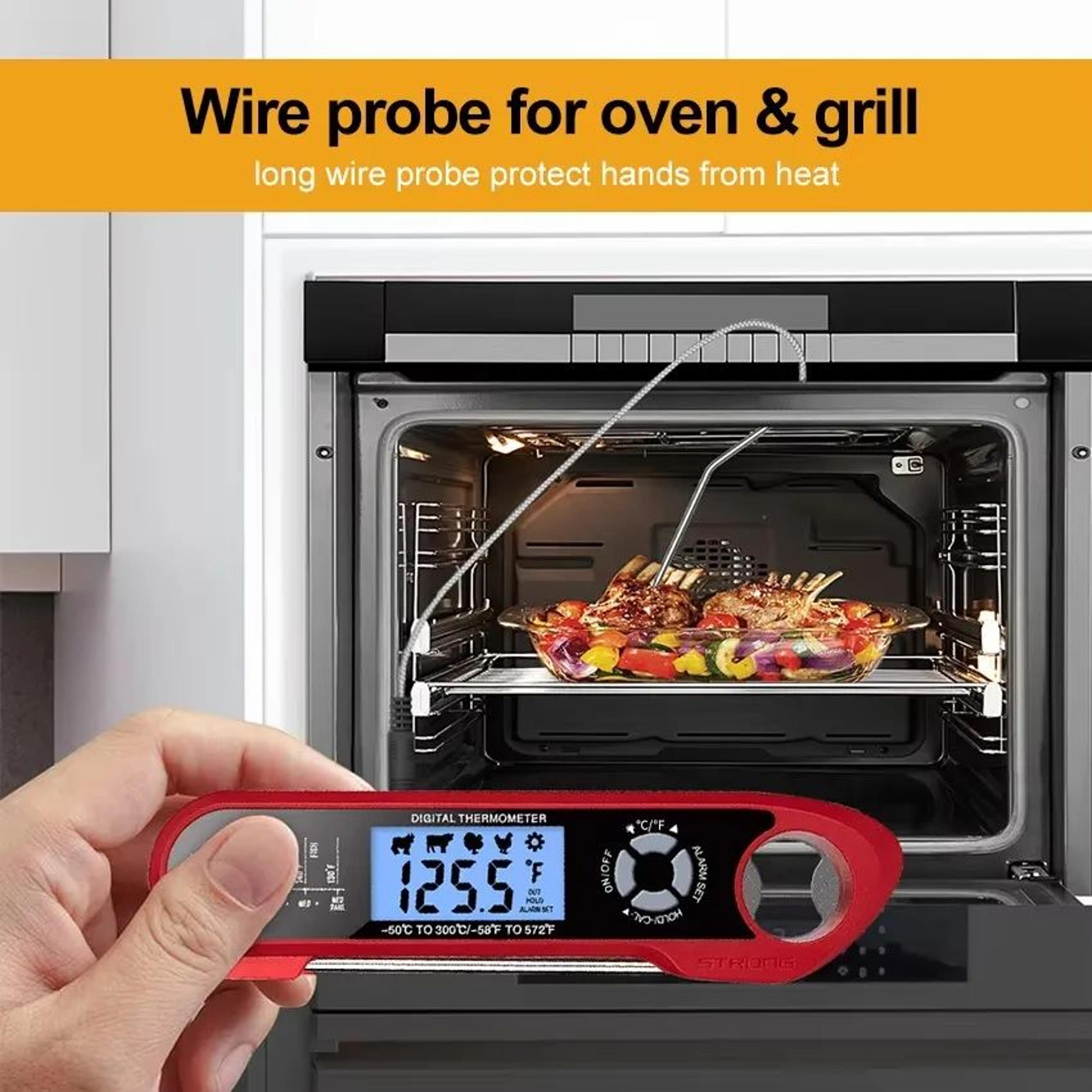 DualProbe Digital Meat Thermometer With Waterproof Design Rotating LCD Screen  Smart Temperature Al 1