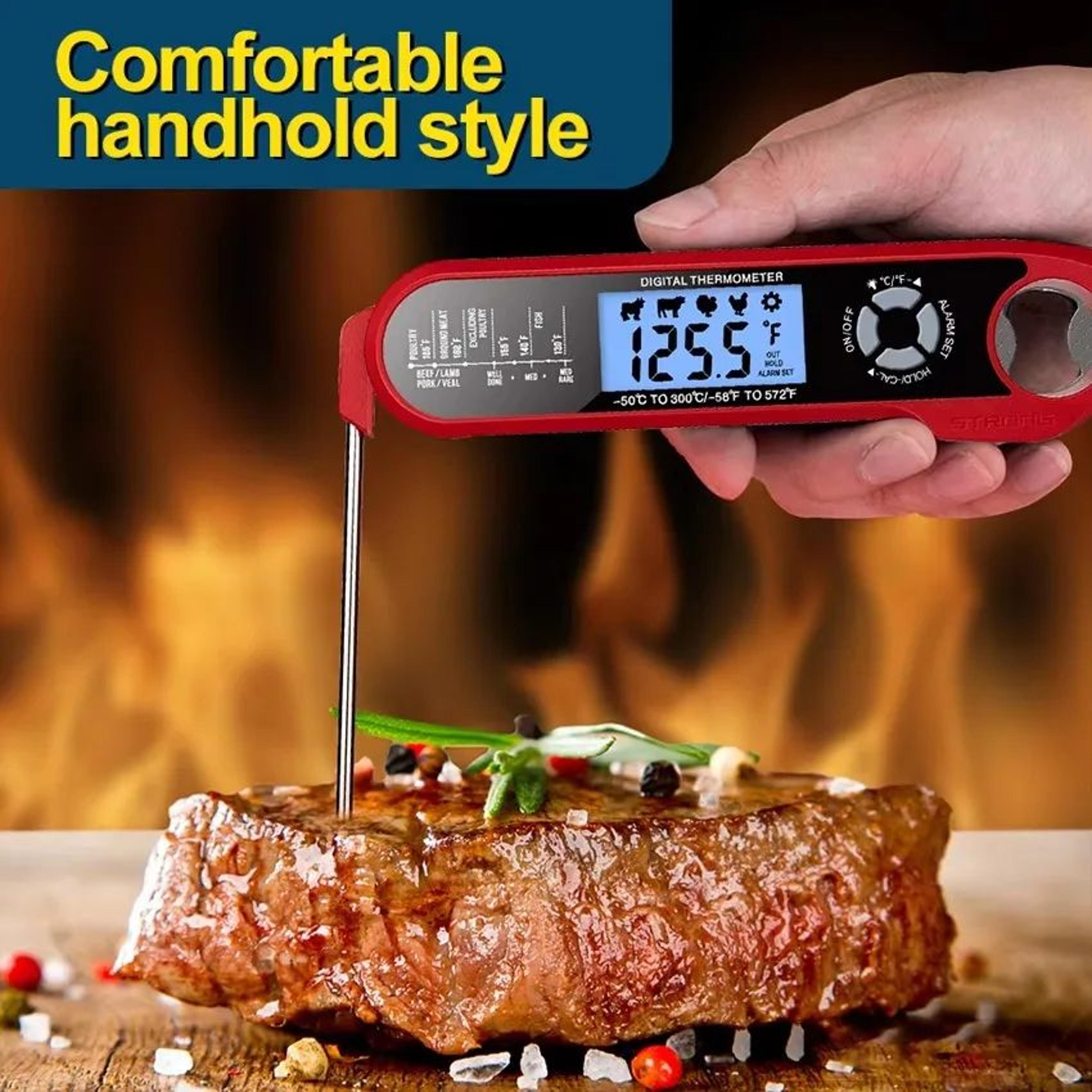 DualProbe Digital Meat Thermometer With Waterproof Design Rotating LCD Screen  Smart Temperature Al 0