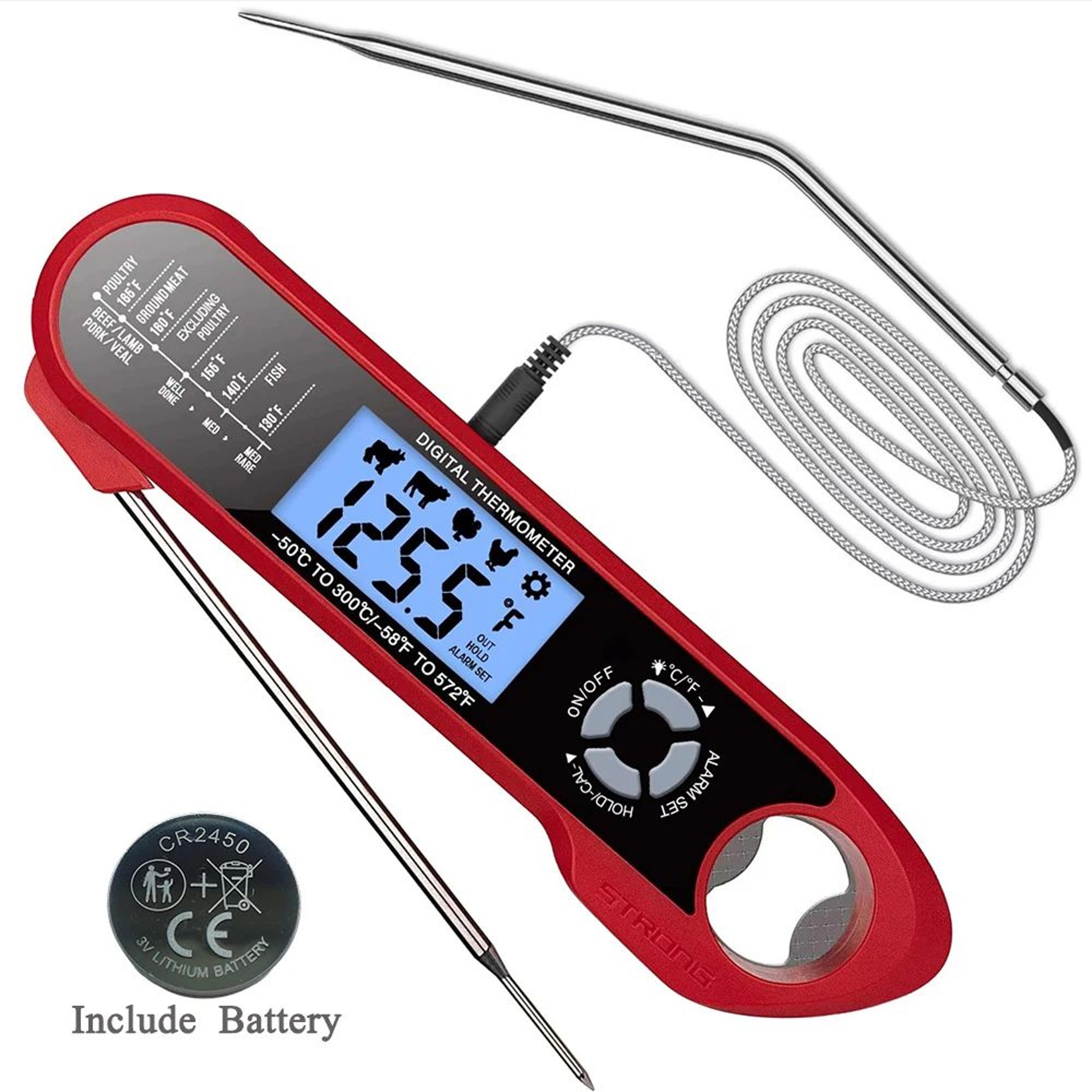 DualProbe Digital Meat Thermometer With Waterproof Design Rotating LCD Screen  Smart Temperature Al 4