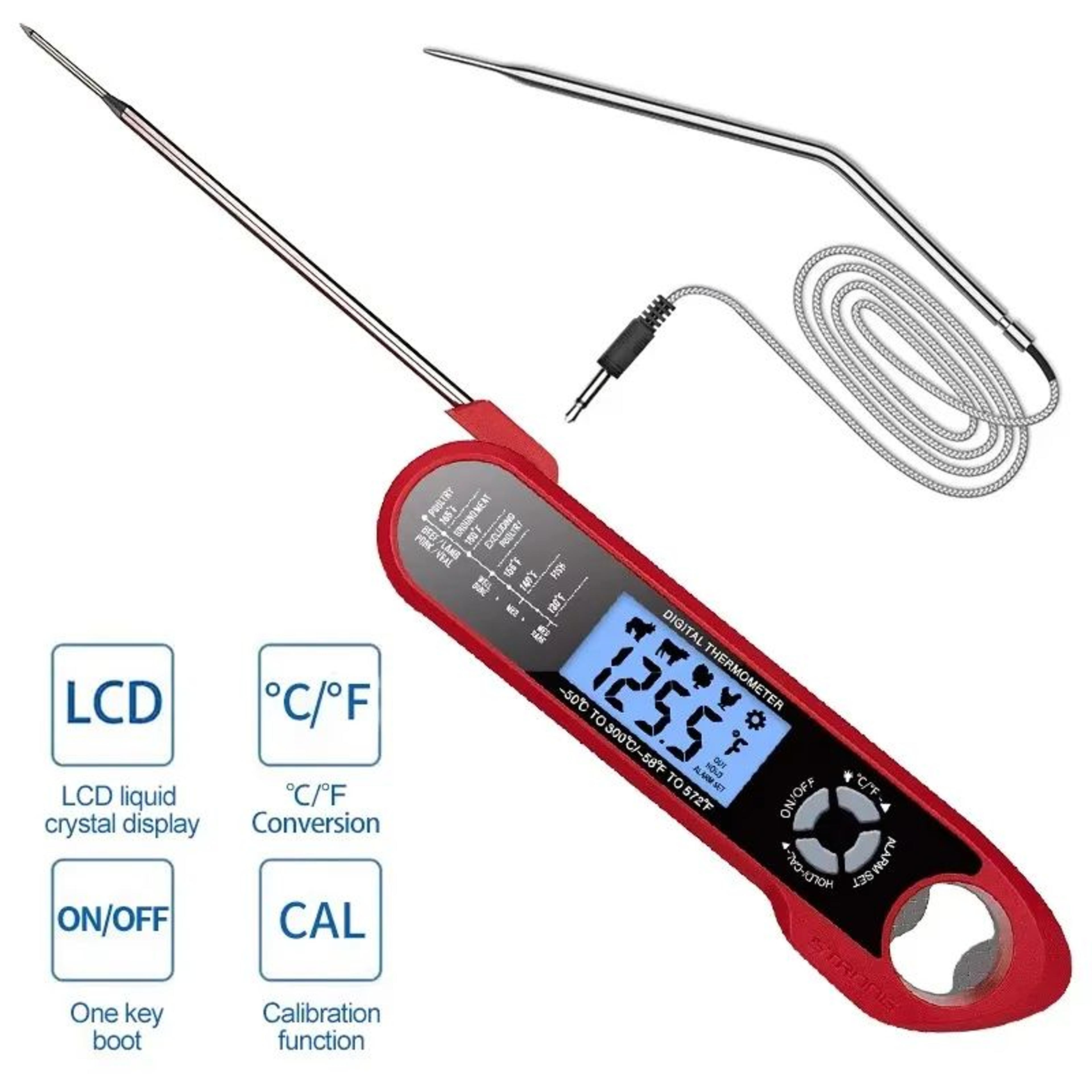 DualProbe Digital Meat Thermometer With Waterproof Design Rotating LCD Screen  Smart Temperature Al 5