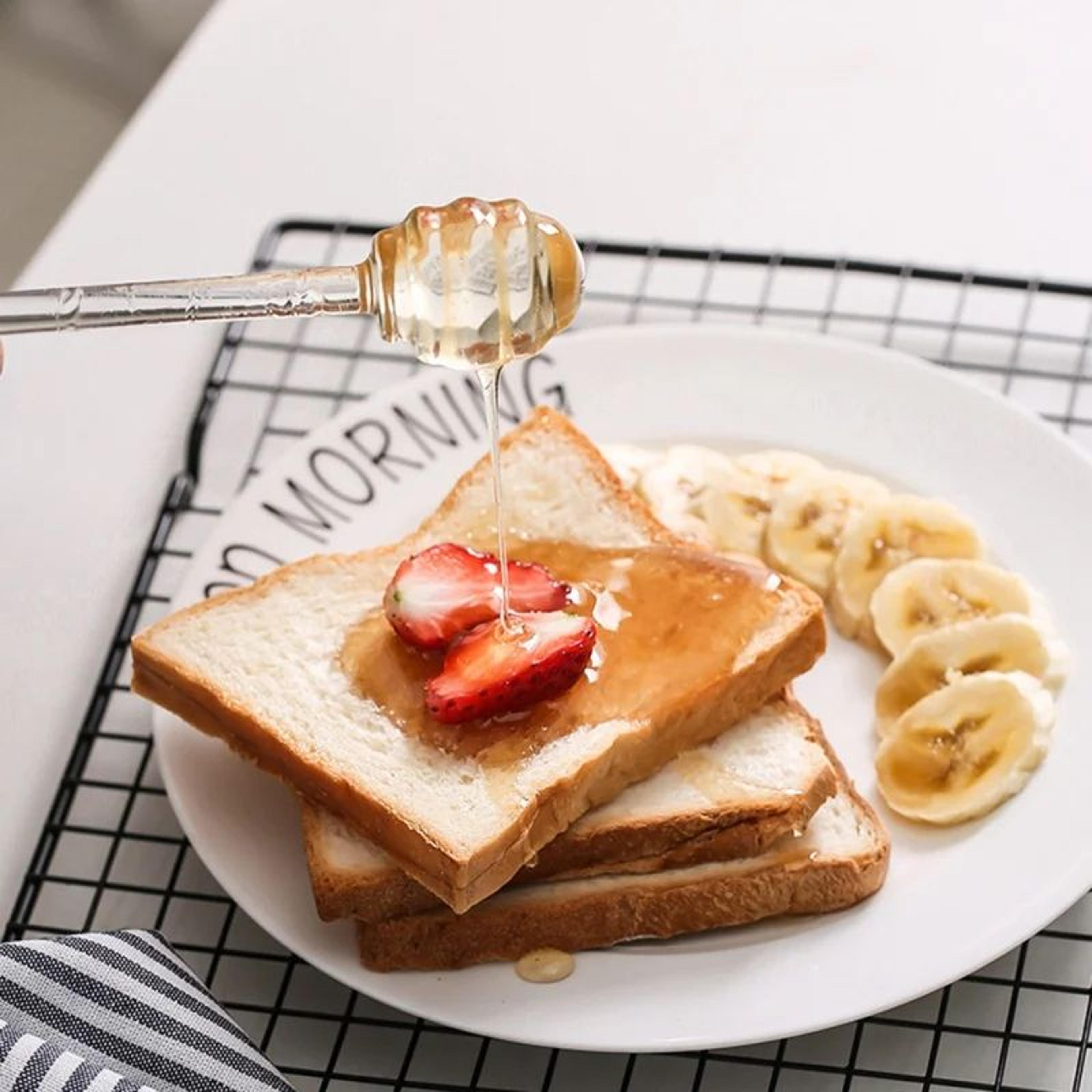 Premium Glass Honey Dipper Stirrer  6Inch HeatResistant Honey Spoon For Syrup Jar  Kitchen Use 2